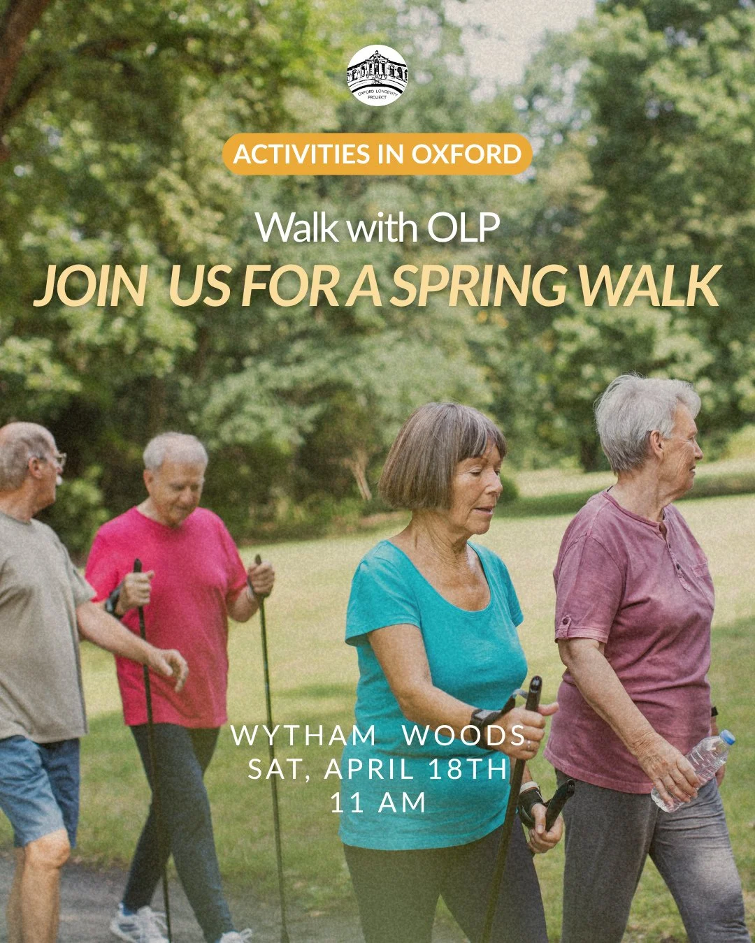 Join us for a spring walk in Wytham Woods 🌿⁠
⁠
On 18 April at 11am, the Oxford Longevity Project will be hosting a relaxed &ldquo;walk and talk&rdquo; led by our co-founder, Sir Christopher Ball.⁠
⁠
This is a chance to step away from the desk, conne