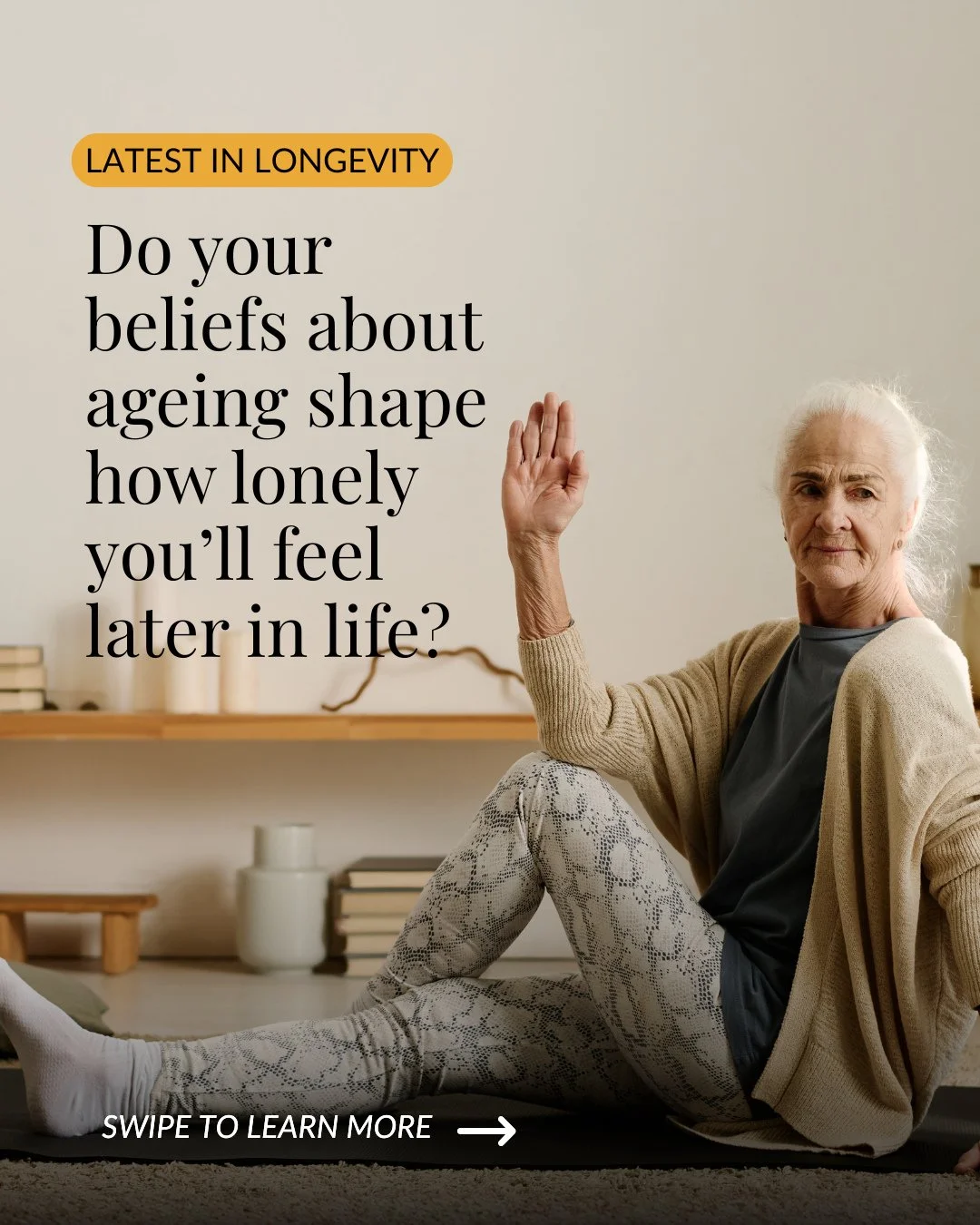 What you expect ageing to feel like may shape how it actually unfolds 🧠⁠
⁠
In this study, simply believing that ageing would be boring predicted greater loneliness later in life, independent of physical or mental health. Expectations influence behav