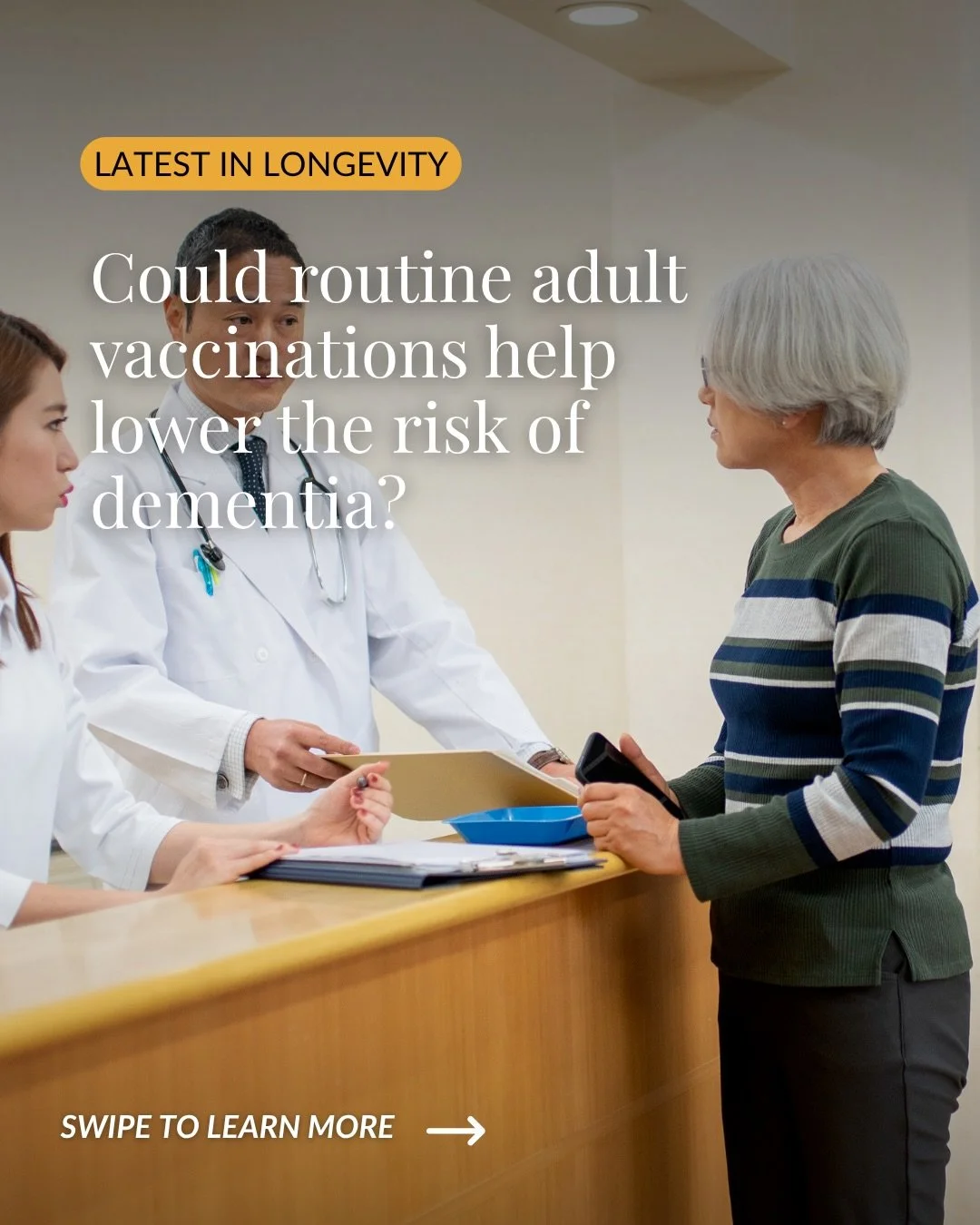One of the simplest brain-health tools might already be on your GP&rsquo;s list. 💉🧠

A large study pooling 21 studies and over 100 million adults found that common adult vaccines were linked to lower dementia risk. Shingles stood out (around 24% lo