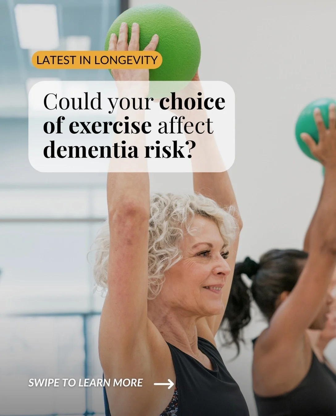 Could the type of exercise you do change your risk of dementia, not just how much you do?

A huge review of 74 studies found that leisure-time activity, the walking, swimming, dancing or cycling you choose to do, was linked to a 24% lower risk of dem