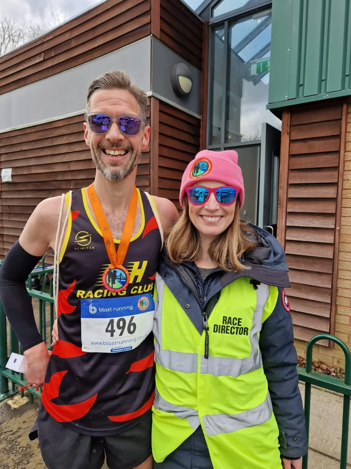 Cat, Blast Running Race Director, with one of the 20 Along the Forth runners 