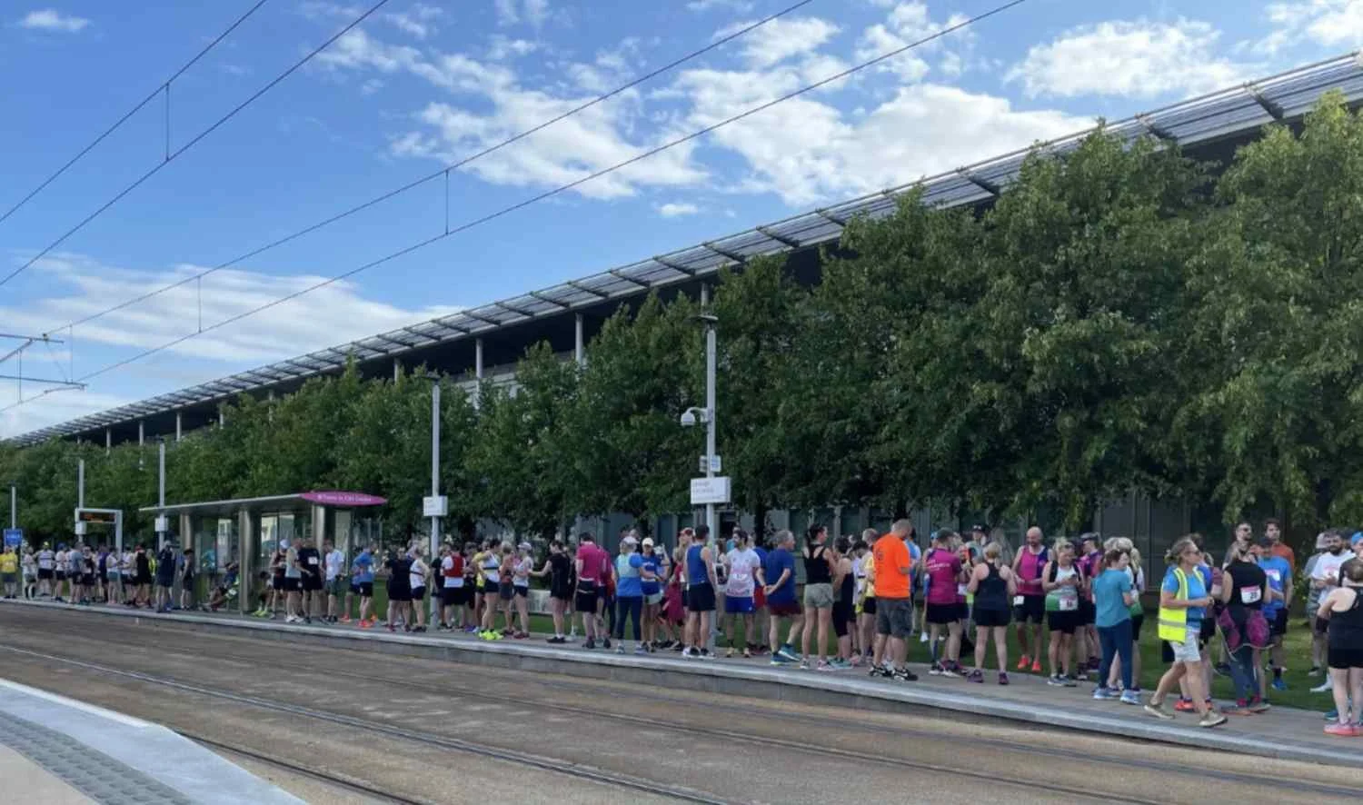Blast Runners at the start - Edinburgh Park Central Tram Station 8am