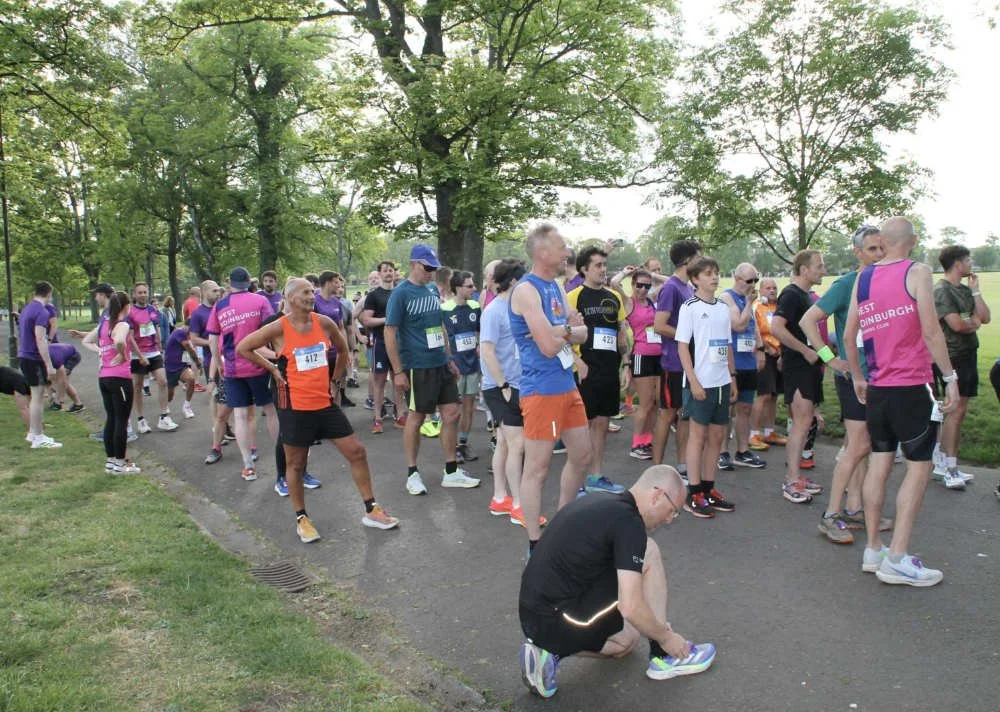 Runners getting ready for the 5k Sundowner race series