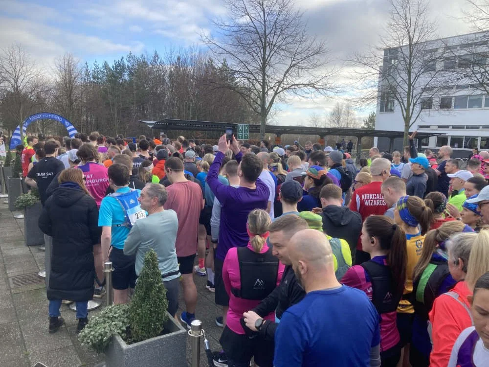 Runners at the start of The Innocent Half race waiting for the starting gun!