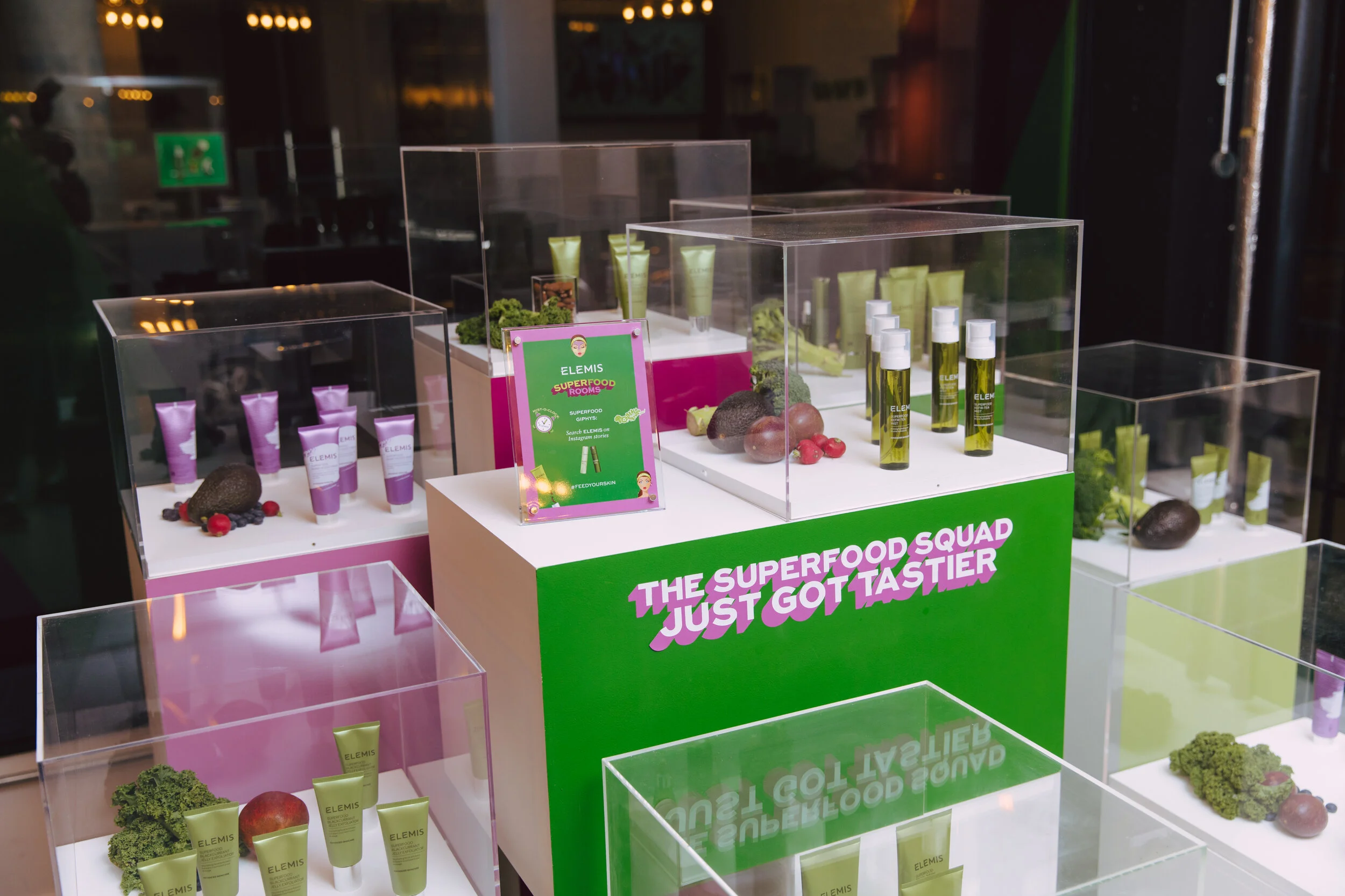  We proactively jumped on the opportunity to pitch for a brand activation to help Elemis launch their new Superfood range. Later winning, we conceived, designed and branded the spaced in both New York and London for the launch.  