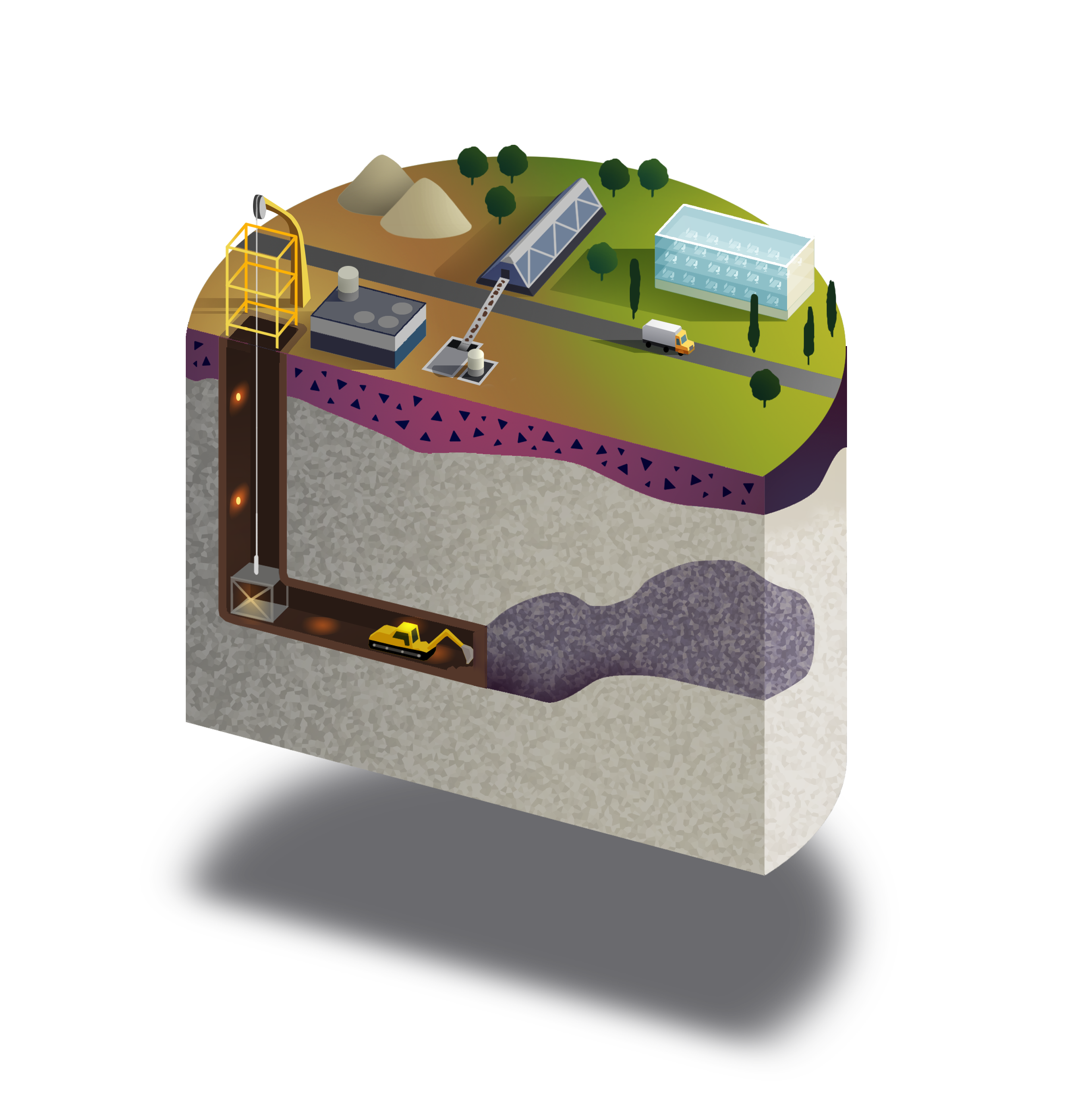 A mine needs a good deal of workforce and skills. Picture from the  SGU school portal Geologisk  on the interaction between geology and society.