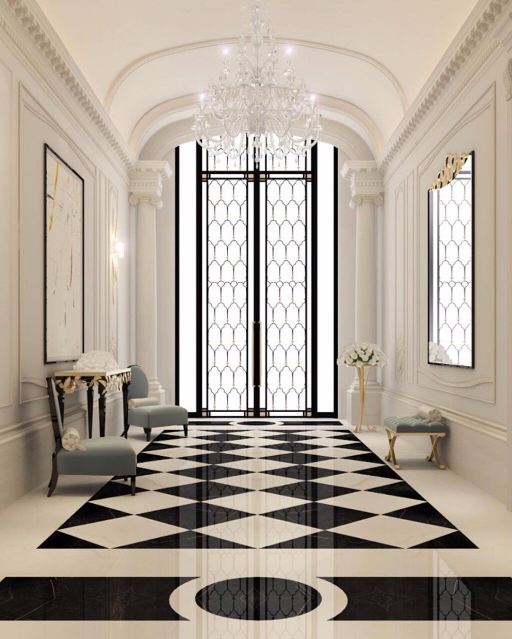 My Newest Obsession: Checkerboard Floors + Verde Marble — cristina depina  interior design