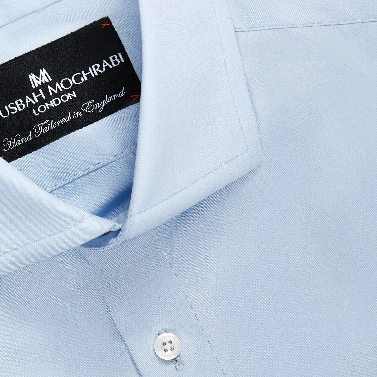 SKY BLUE COTTON-POPLIN SHIRT — MOUSBAH 