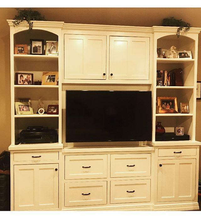 Another satisfied customer! Not only is this a beautiful entertainment center, but also functional for storage & decorations! Loving the shelves, cabinets & drawers for optimal storage! ππ» #designinspo #entertainmentcenters #homeimprovements