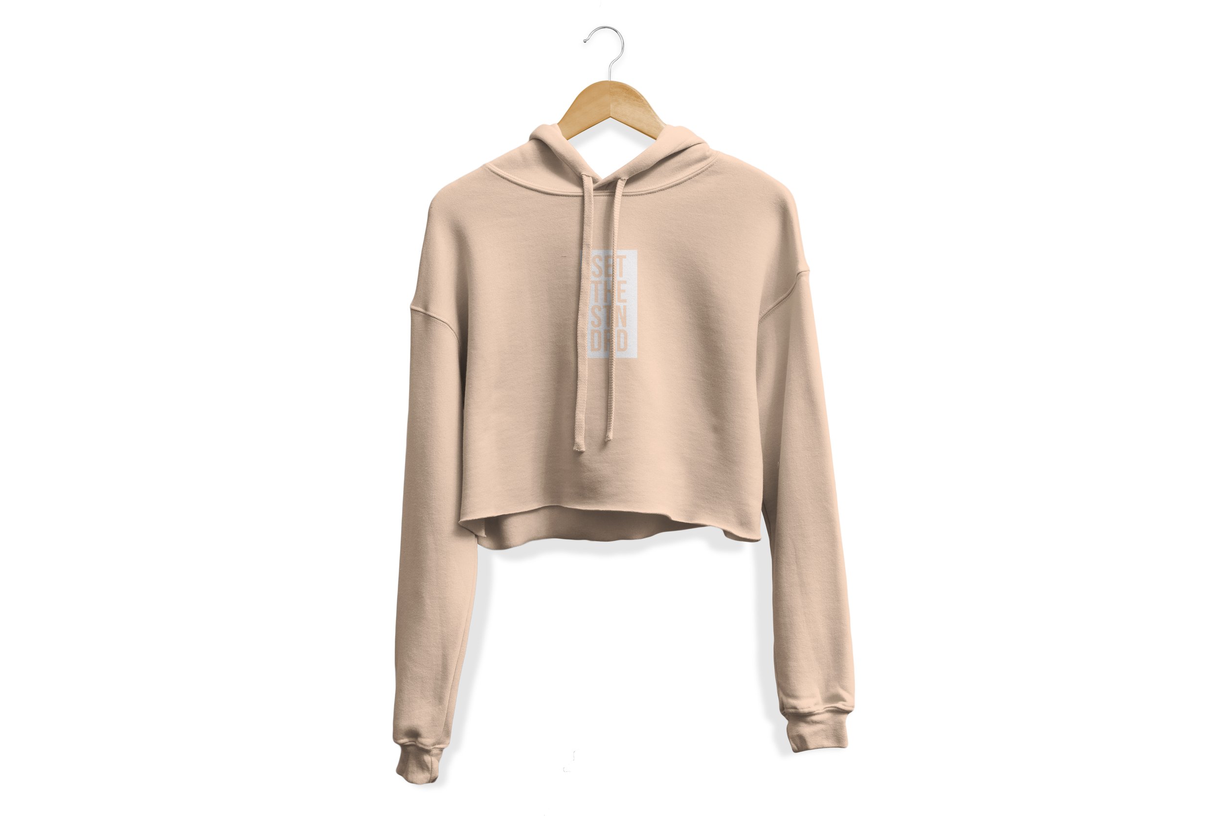 Crop Top Hoodie Front Bella peach hoodie.jpg