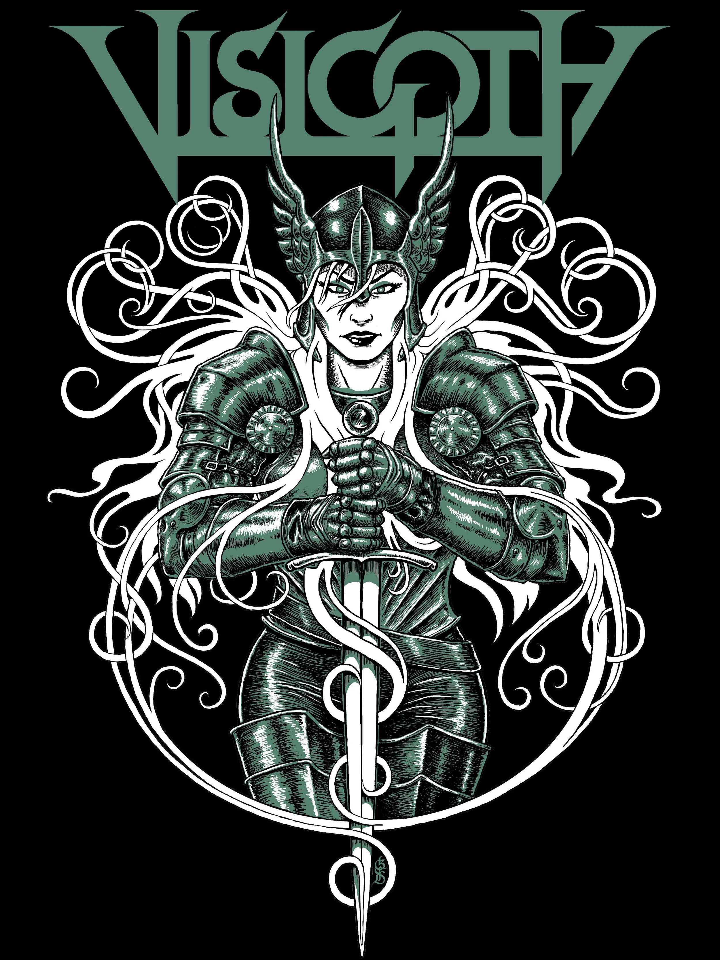 WarriorQueen_revised_2color_black&green.jpg