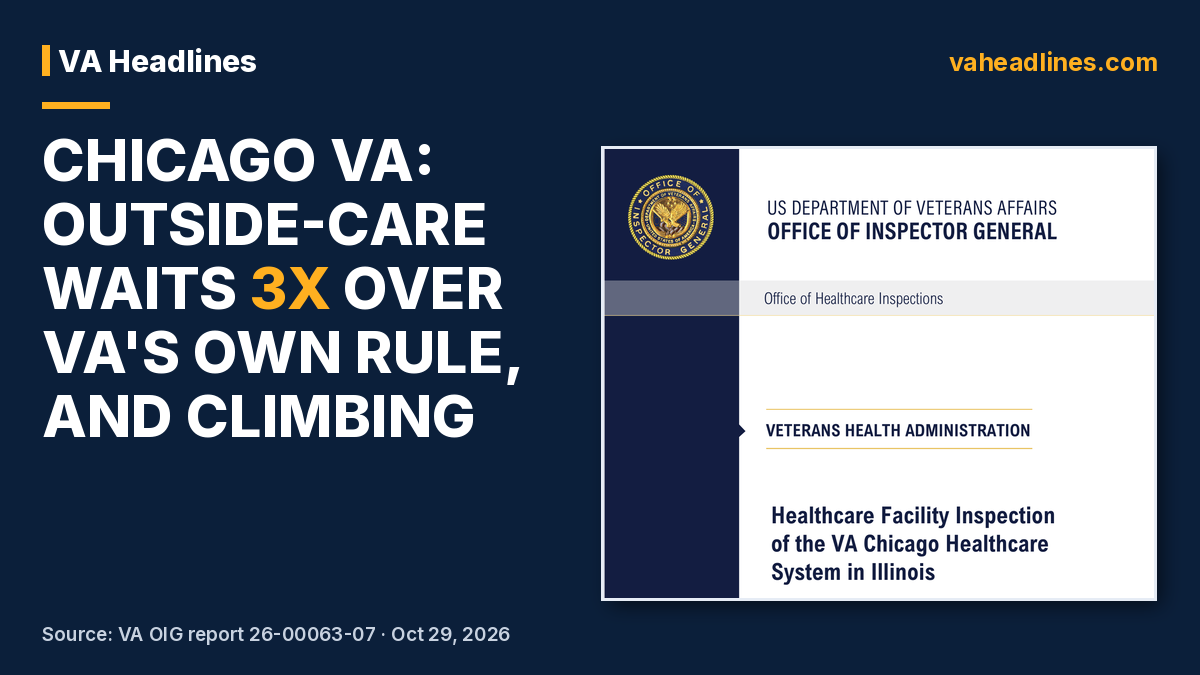 Chicago VA Community Care Wait Times Climb Past VA's 7-Day Rule, OIG 2026 Inspection Finds