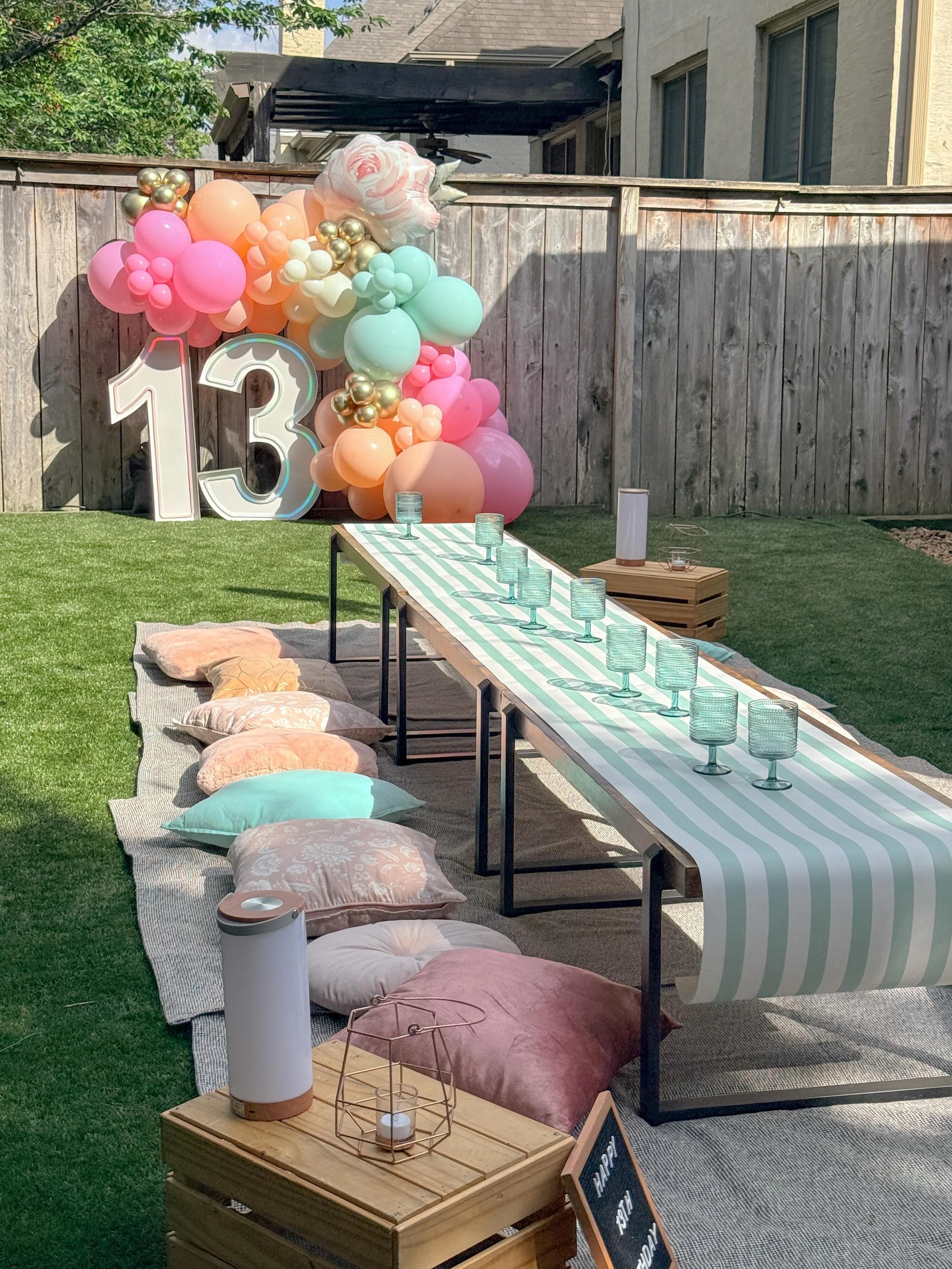 🌸 13 🌸 We&rsquo;ve had the pleasure of celebrating Miriam since she was 7! We love our repeat customers! 🌸 @glamp901 @ledmarquee_memphis