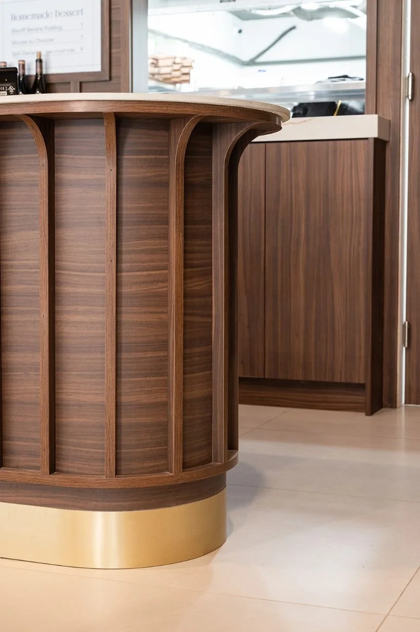 curved counter detail