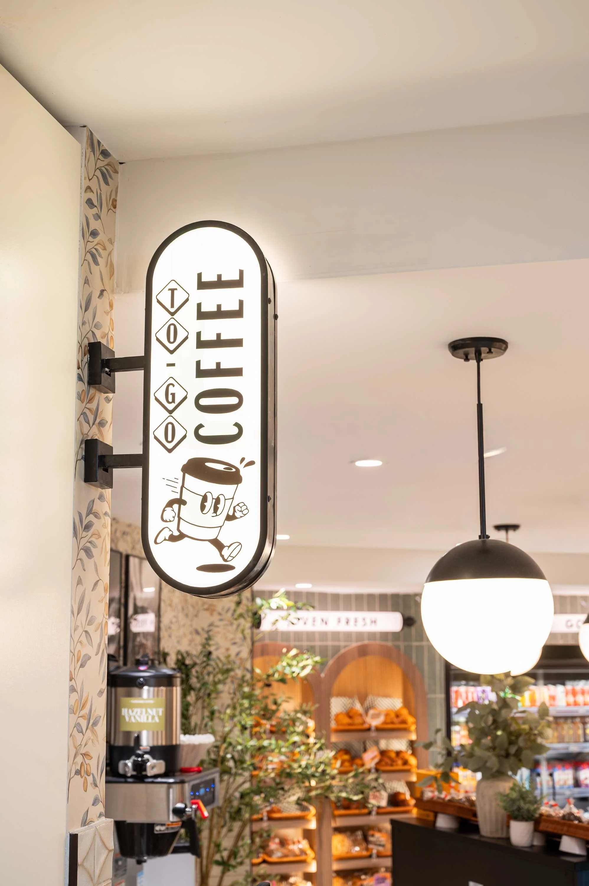 Illuminated coffee blade sign