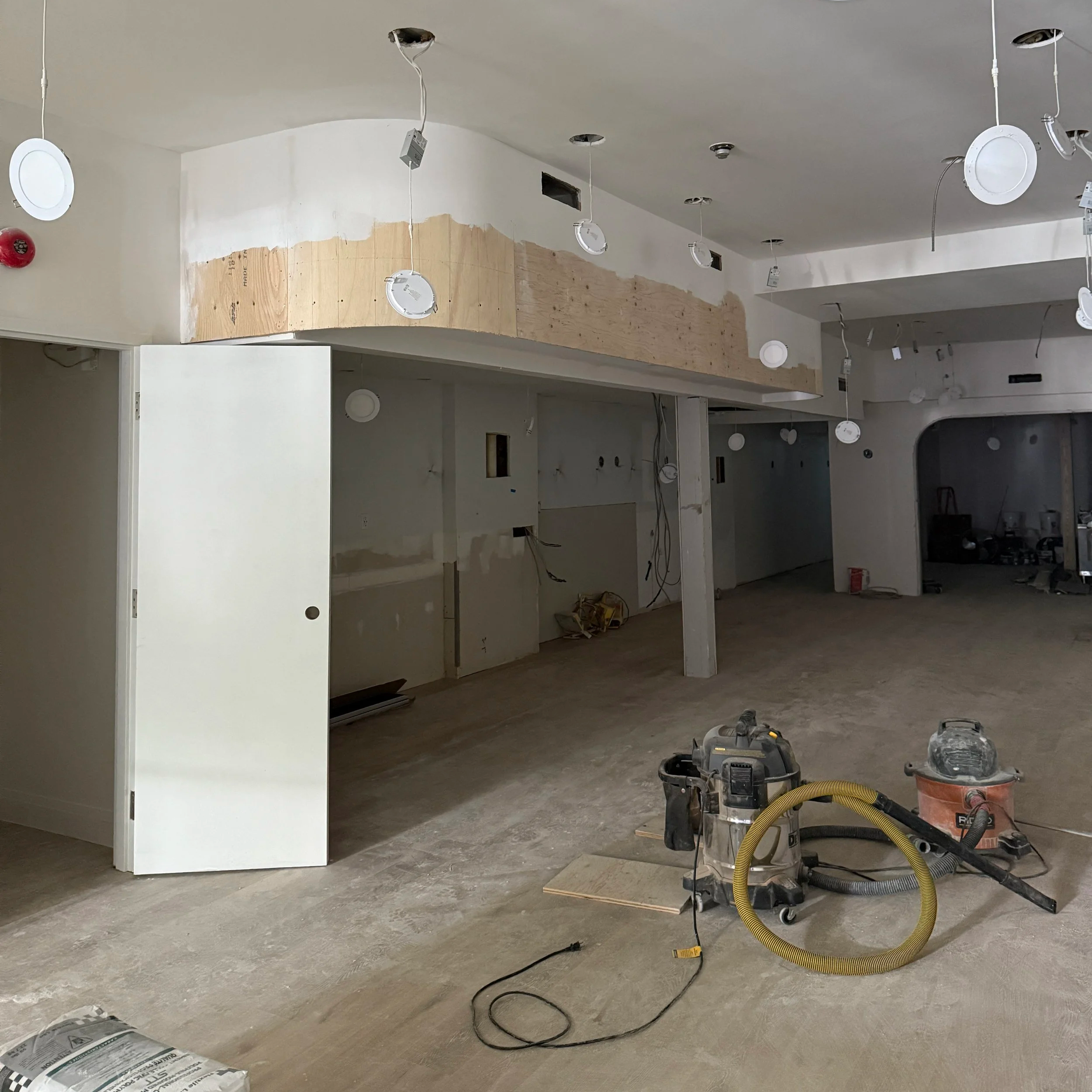 early construction and raw architectural elements for restaurant bar space in Oakville Ontario