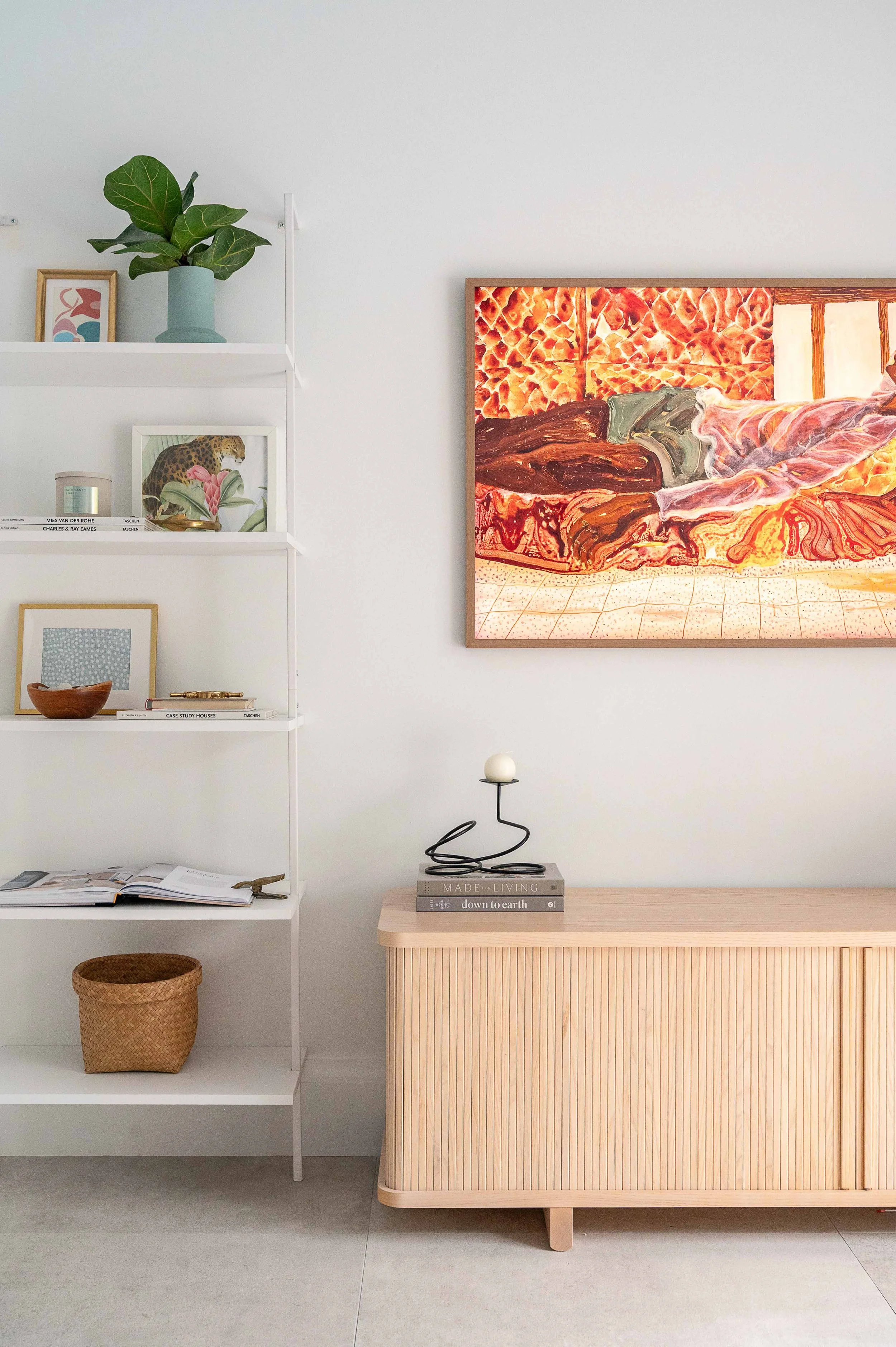 tv room with frame tv