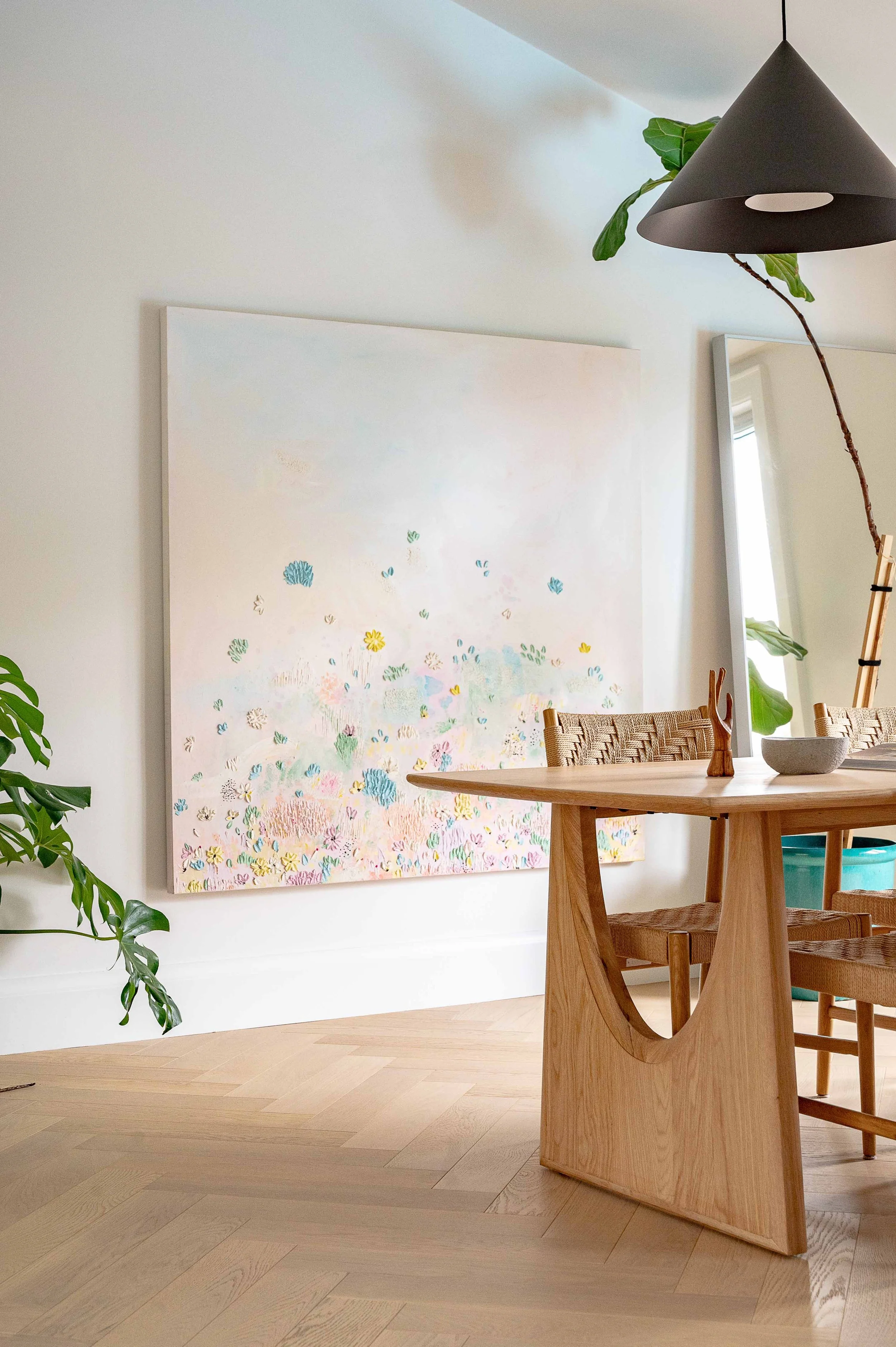 zen earthy dining room