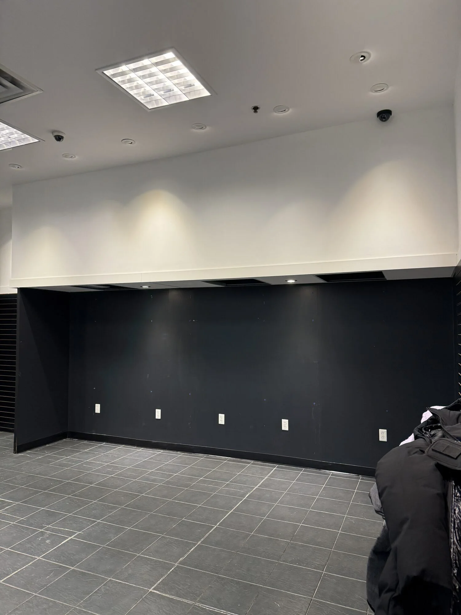 Before renovation - empty retail unit at Scotia Plaza before Blossom Moments Floral Cafe build-out, Toronto