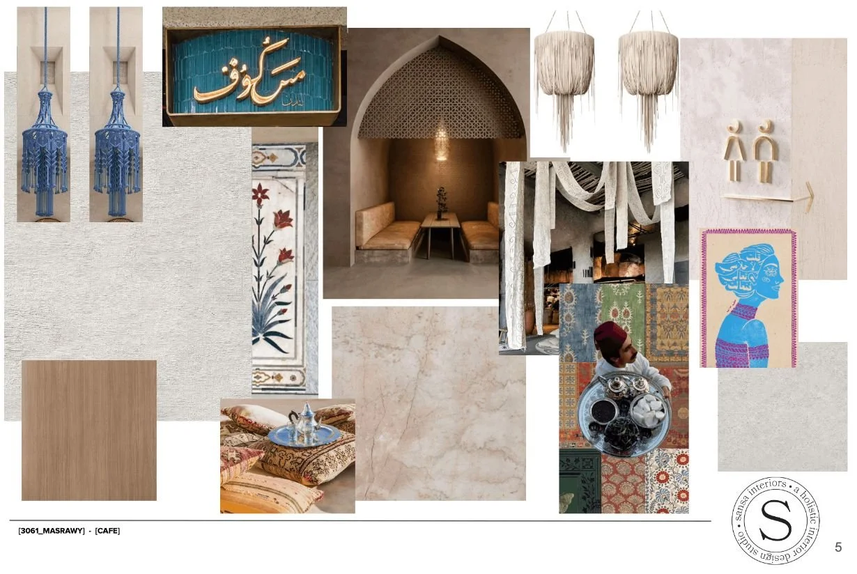 Cafe and marketplace concept boards for the local