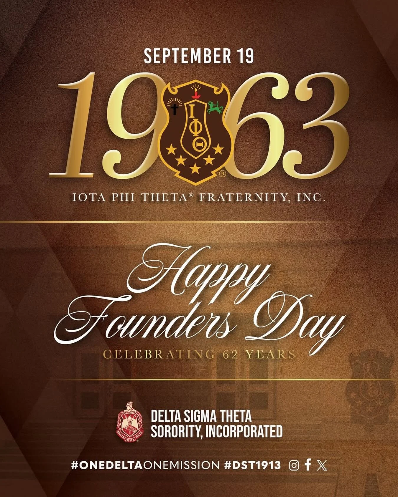 Congratulations to the men of Iota Phi Theta Fraternity, Incorporated, on 62 years of brotherhood and service! Today we honor your commitment to Building a Tradition, Not Resting Upon One. May you continue to lead through inspiration, innovation, and