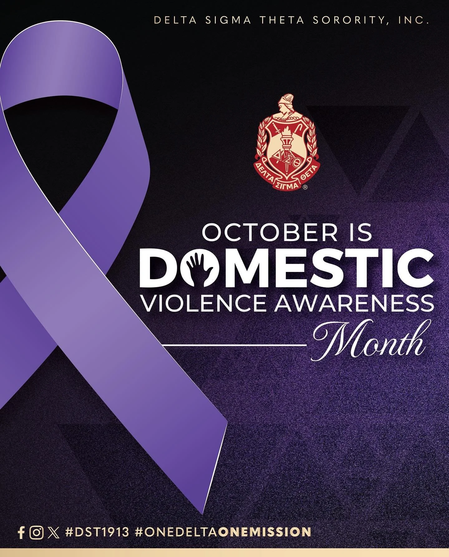 October is Domestic Violence Awareness Month 💜 As a sisterhood, we stand with our sisters and all people who are survivors. We honor their strength and resilience and we encourage everyone to take action, raise awareness, and be a source of support.