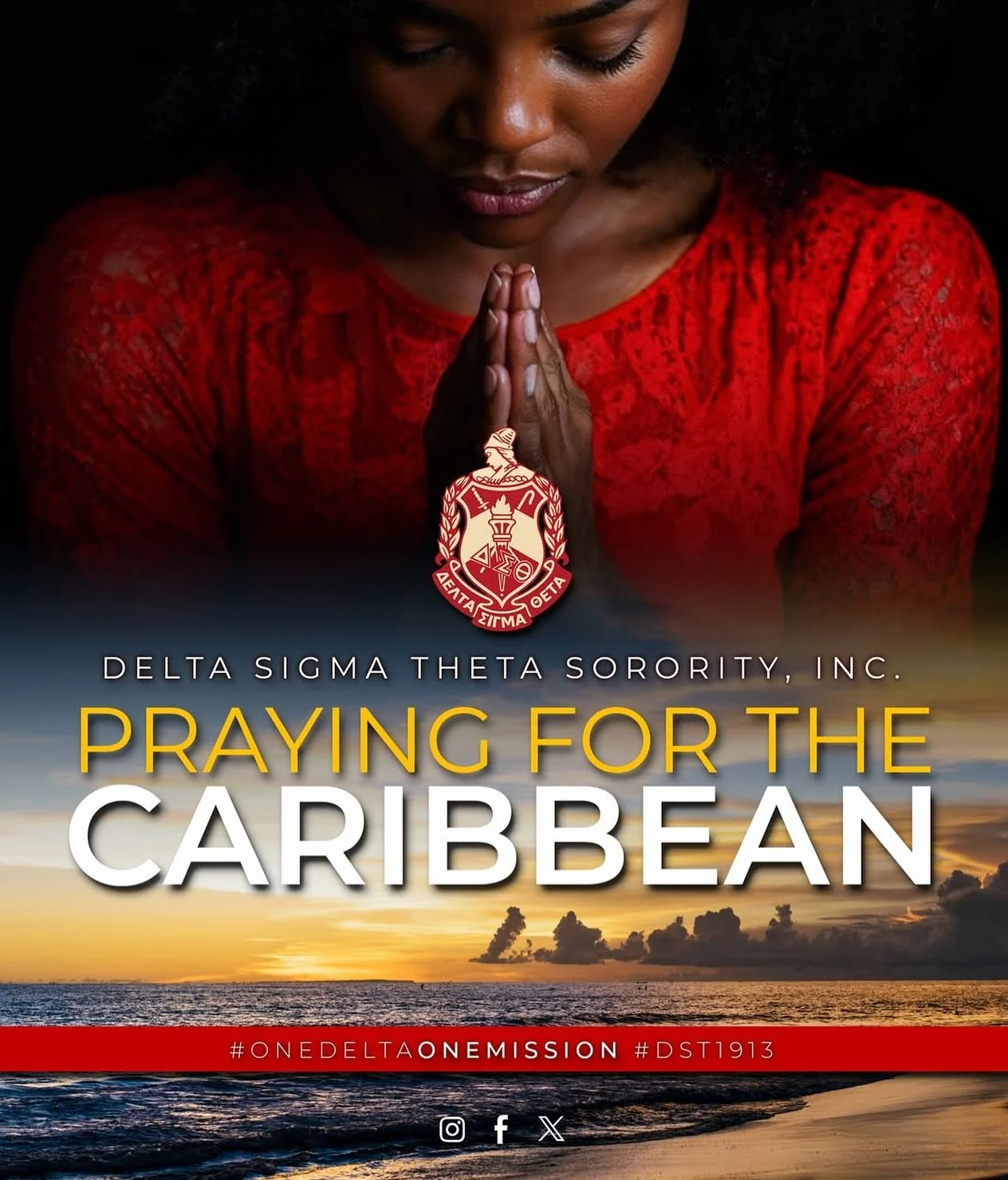 Delta Sigma Theta Sorority, Incorporated stands in prayer and solidarity with our sisters and all communities across the Caribbean impacted by Hurricane Melissa and those in its projected path. As recovery efforts begin, we remain steadfast in our su