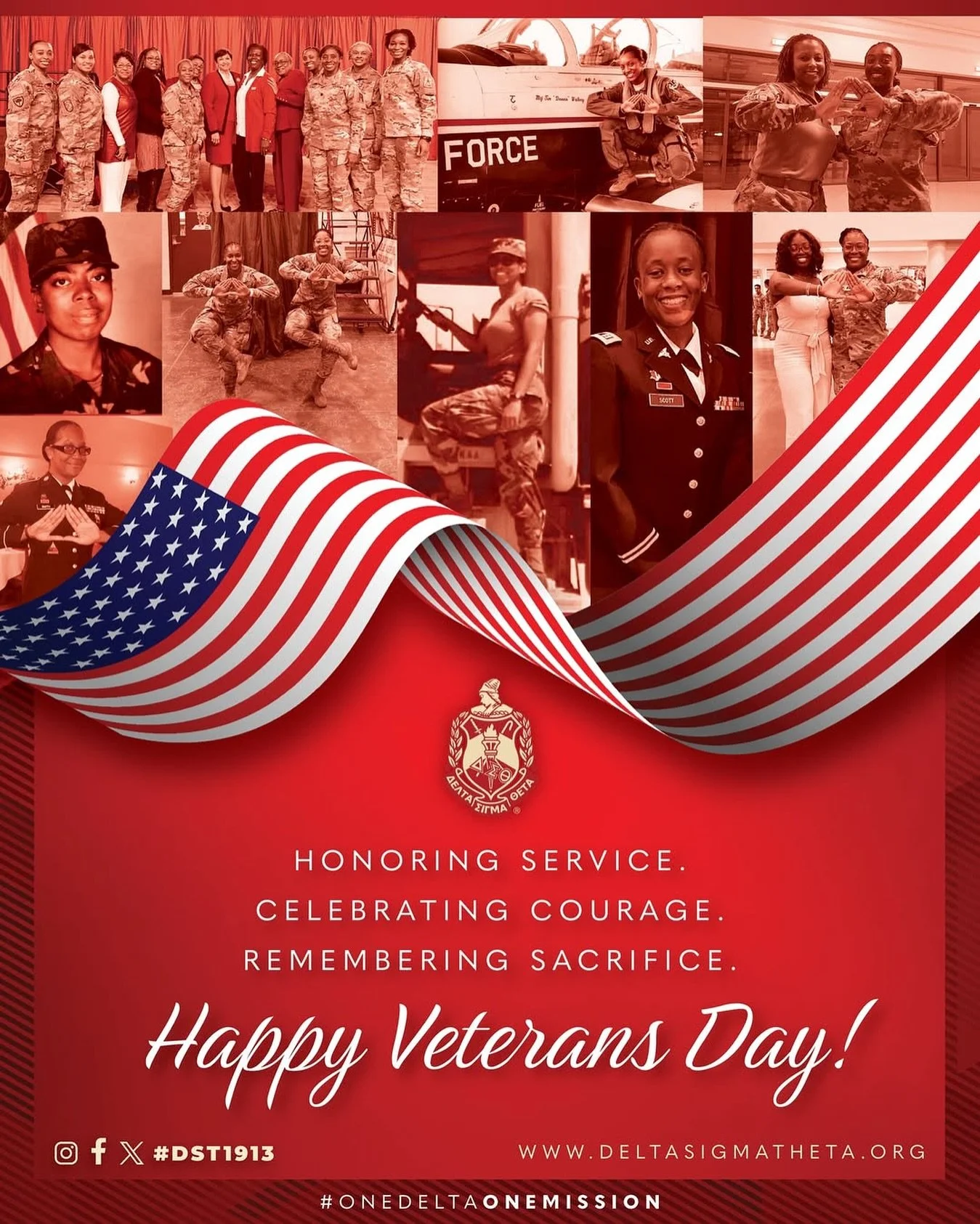 Delta Sigma Theta Sorority, Incorporated proudly honors all who have dedicated their lives to the betterment of our nation.

On this Veterans Day, and every day, we salute your service, courage, and sacrifice.

We extend special recognition to our #S