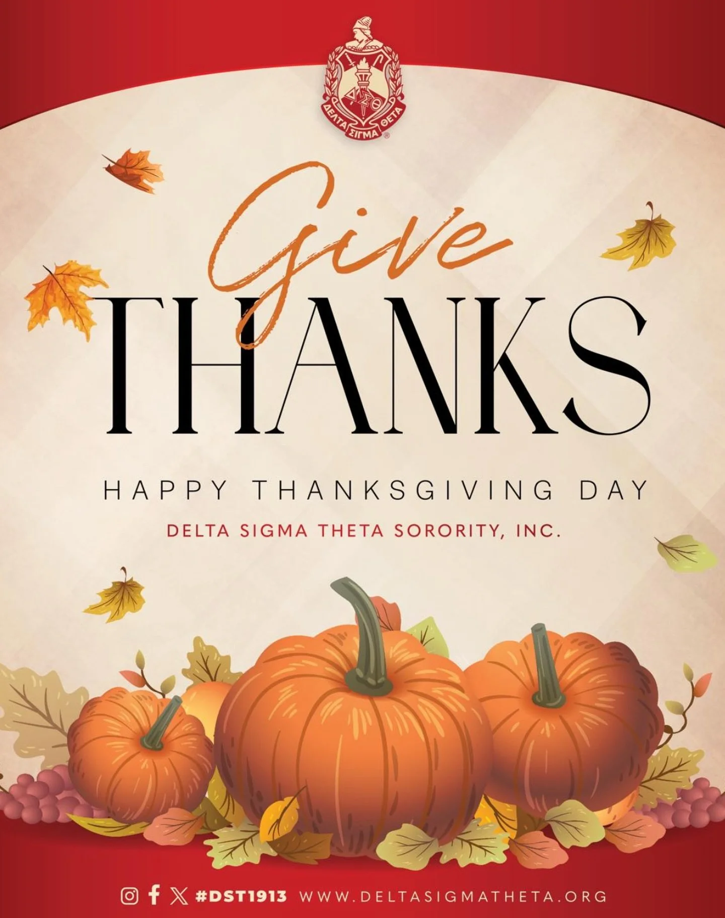 Happy Thanksgiving to our sorors, partners, and friends!

This season reminds us of the quiet power of presence - the gift of sitting, laughing, sharing, and simply being together. As we gather with loved ones, let us embrace gratitude, generosity, a
