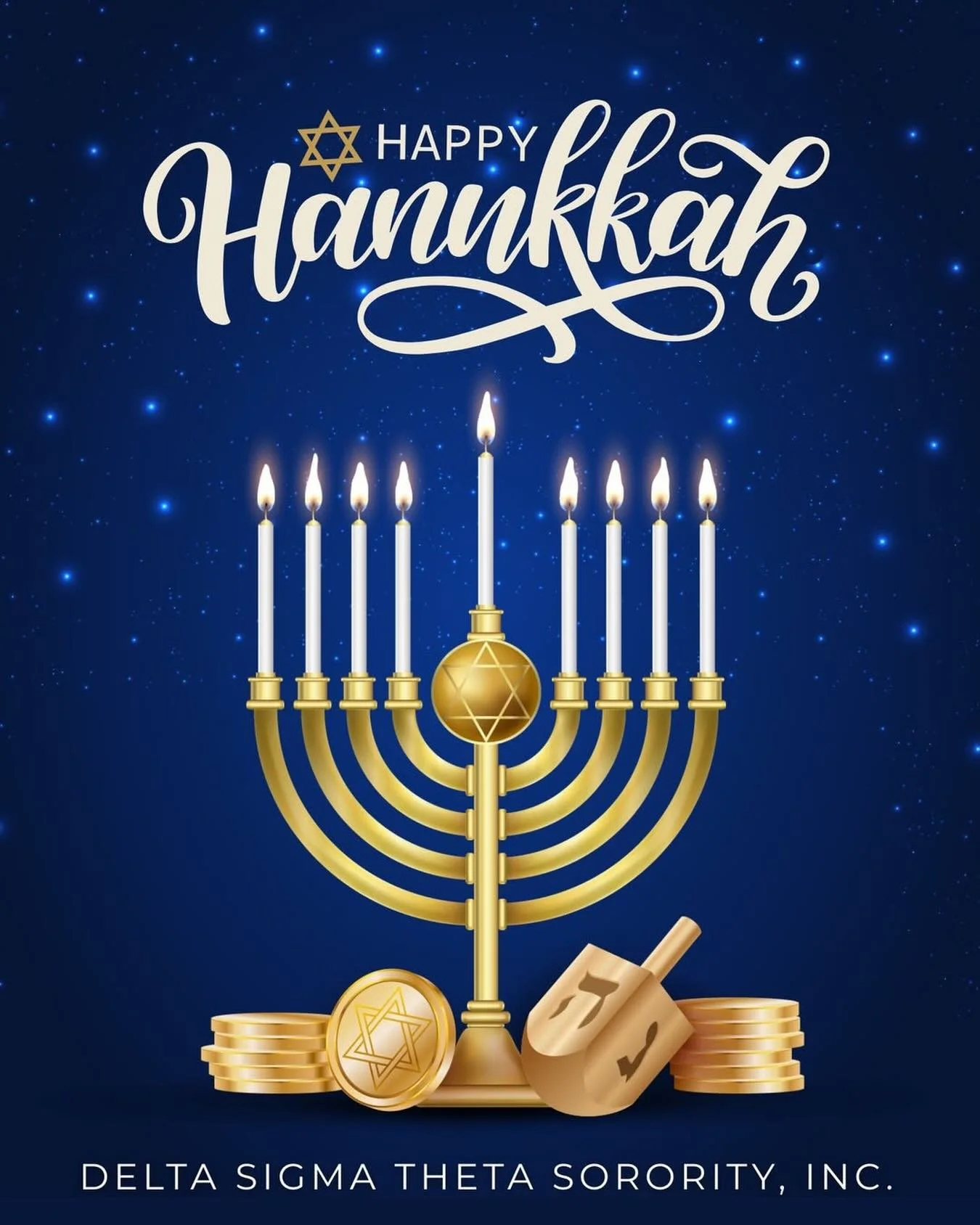 Delta Sigma Theta Sorority, Incorporated wishes our sorors, friends, and partners a Happy Hanukkah! 

#DST1913 #cqcadeltas