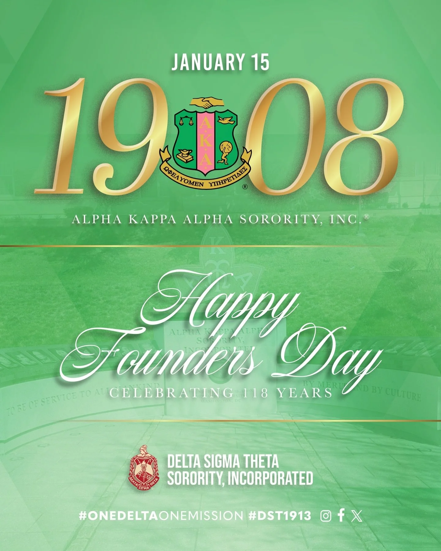 Congratulations to the amazing, accomplished, and admirable women of Alpha Kappa Alpha Sorority, Incorporated, on 118 years of sisterhood and service! Today we honor your steadfast commitment to being a Service to All Mankind.

May you continue to le