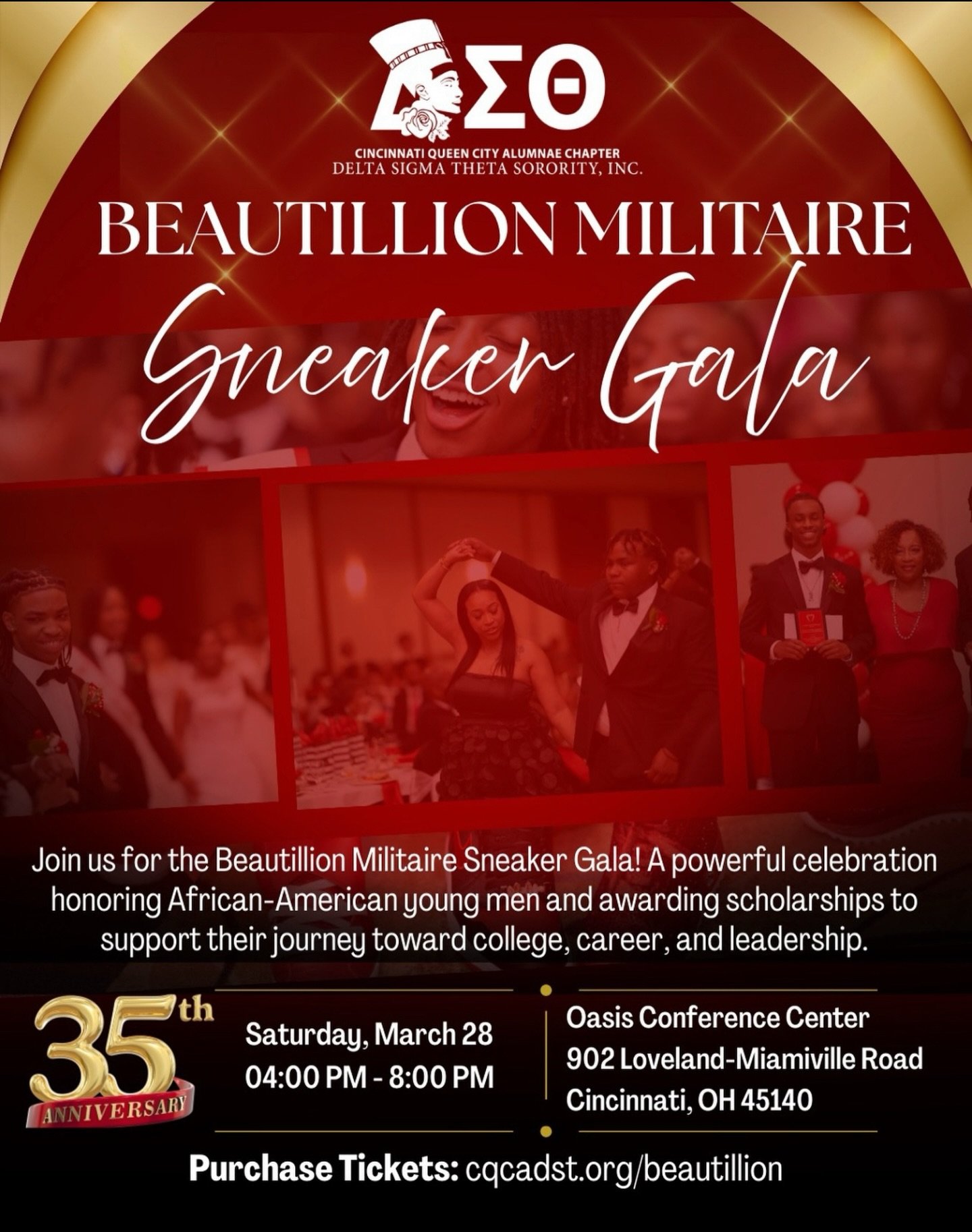 Ticket deadline extended through Sunday‼️

Join us for the 35th Beautillion Militaire Sneaker Gala, a celebration honoring young men and awarding scholarships that support their path toward college, career, and leadership.

Your attendance directly c