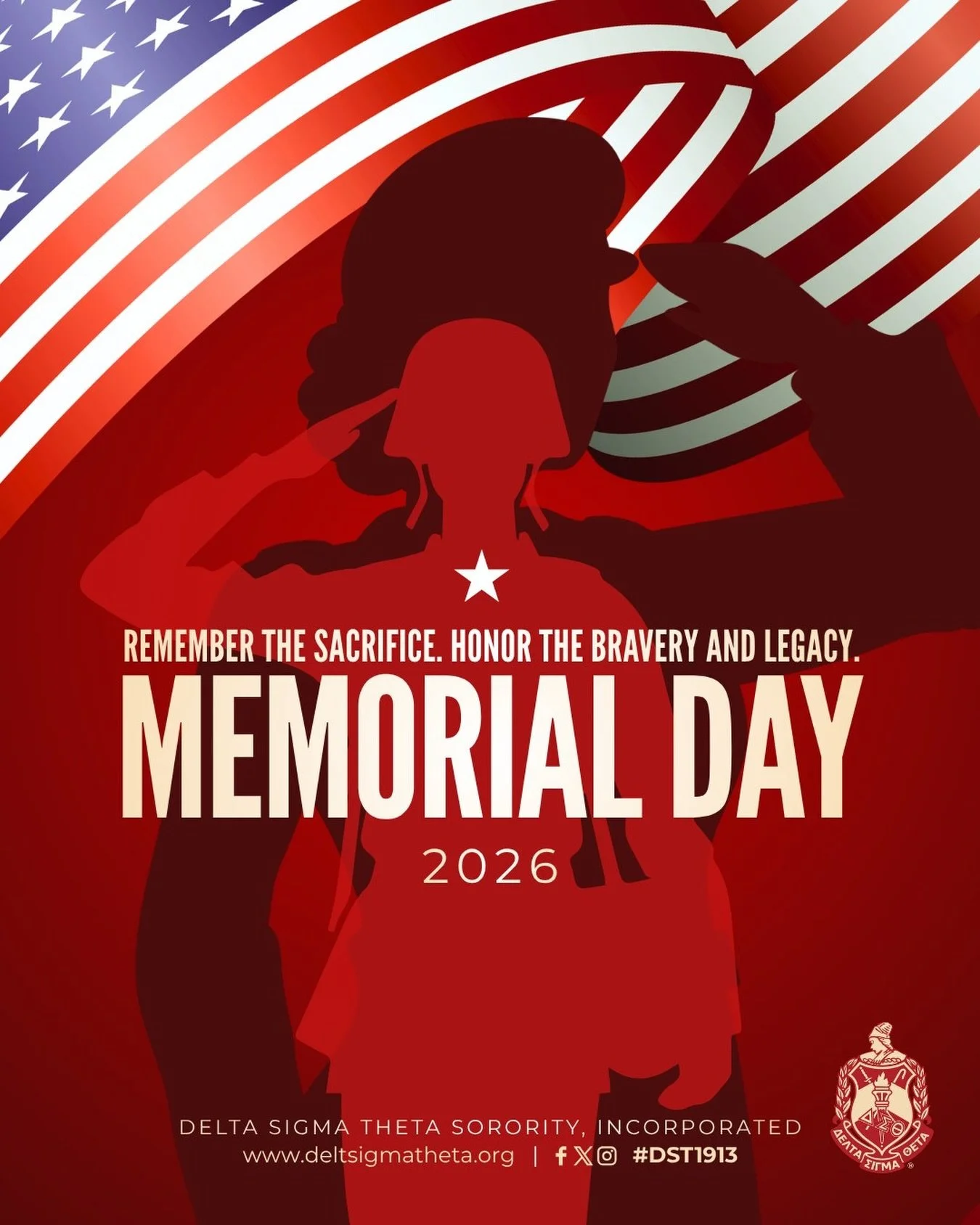 Delta Sigma Theta Sorority, Incorporated pauses today to honor all those who gave their lives in service to this nation. We are anchored in their legacy, shaped by their sacrifice, humbled by their courage, and committed to living out the values they