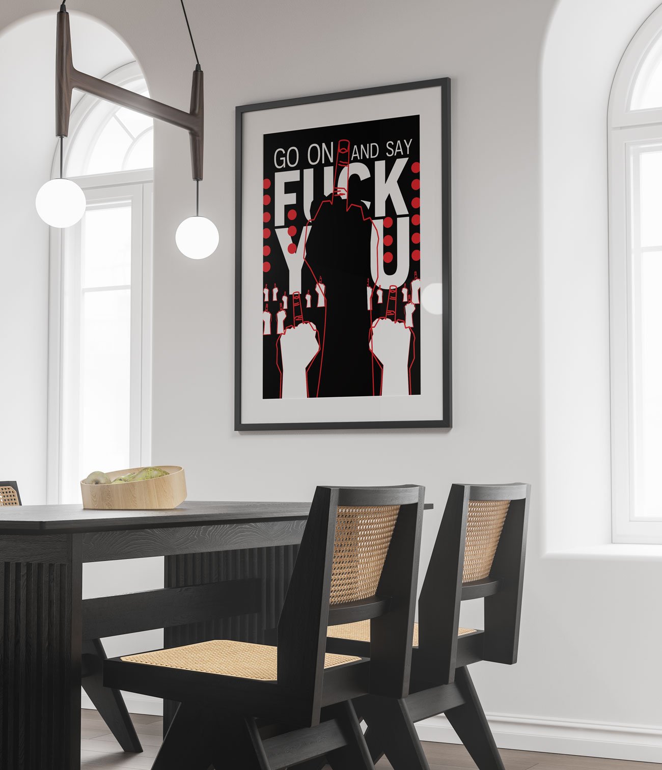 Rebellious Middle Finger Quote Artwork