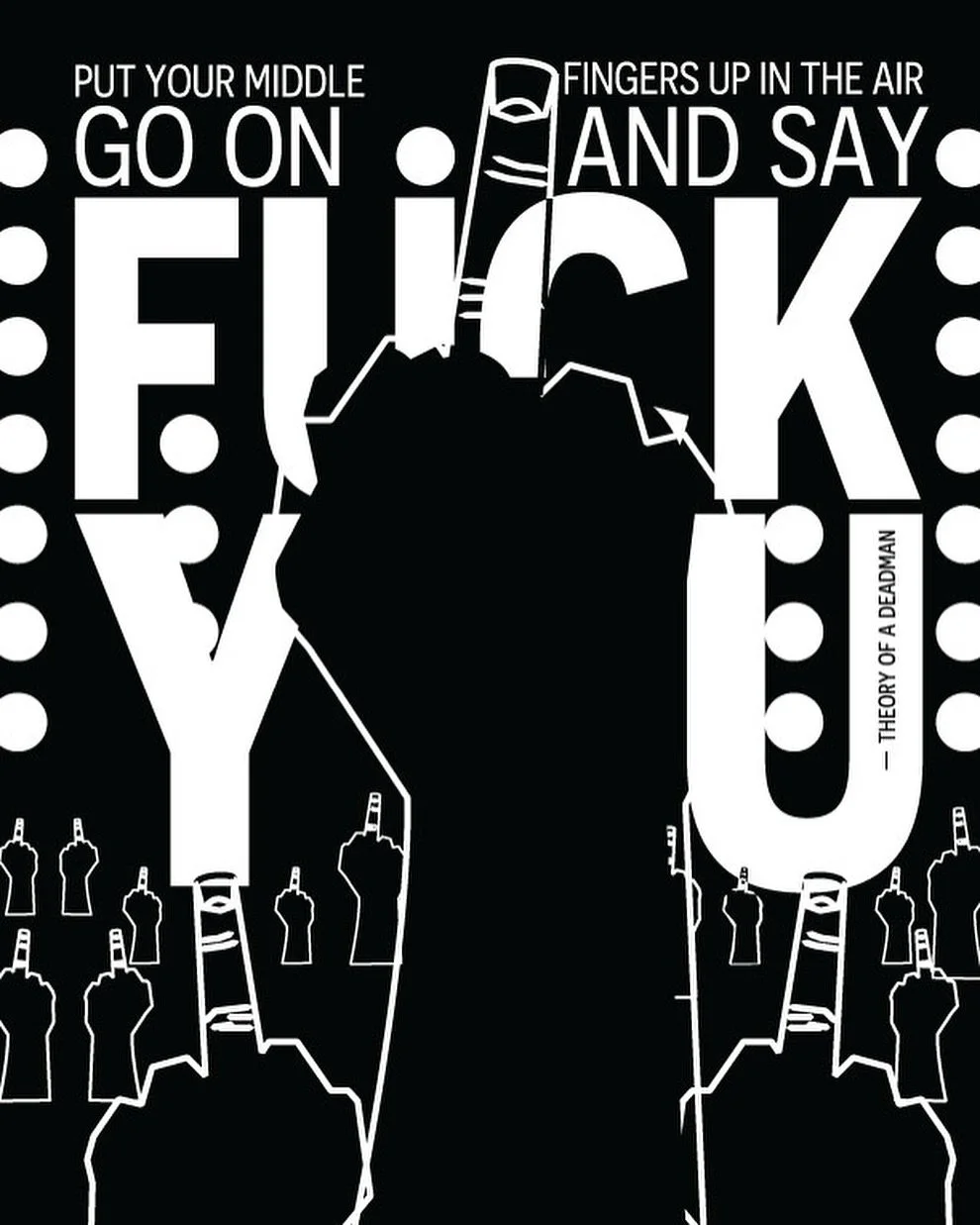 Hate My Life @theorymusic music lyric illustration I created. Hoping this one won&rsquo;t get me banned from insta for posting 😂😜 Had to share 🙂

Put your middle fingers up in the air
Go on and say &ldquo;fuck you&rdquo;

I used to blast this song