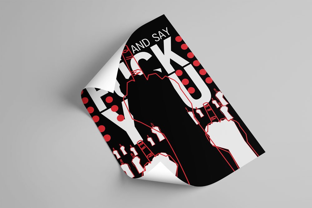 Rebellious Middle Finger Quote Artwork