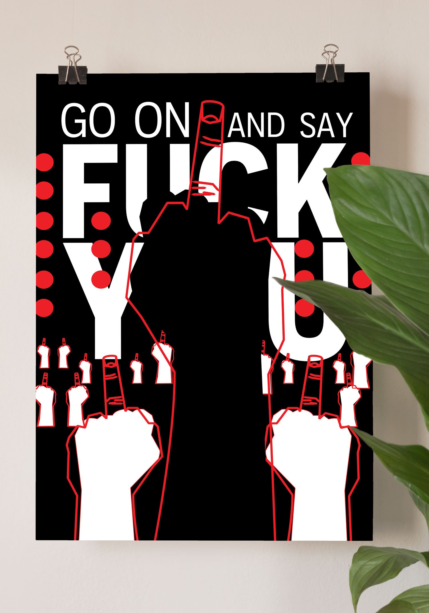Rebellious Middle Finger Quote Artwork