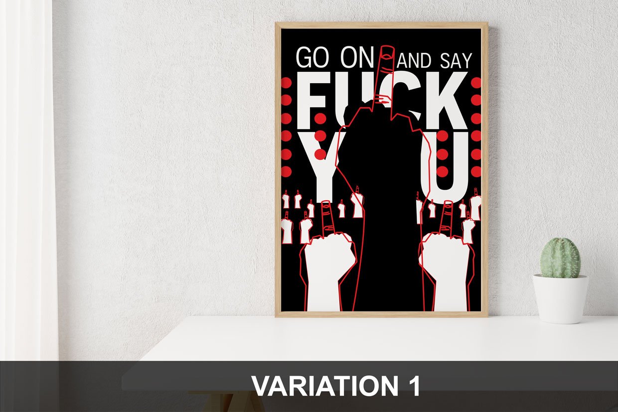Rebellious Middle Finger Quote Artwork