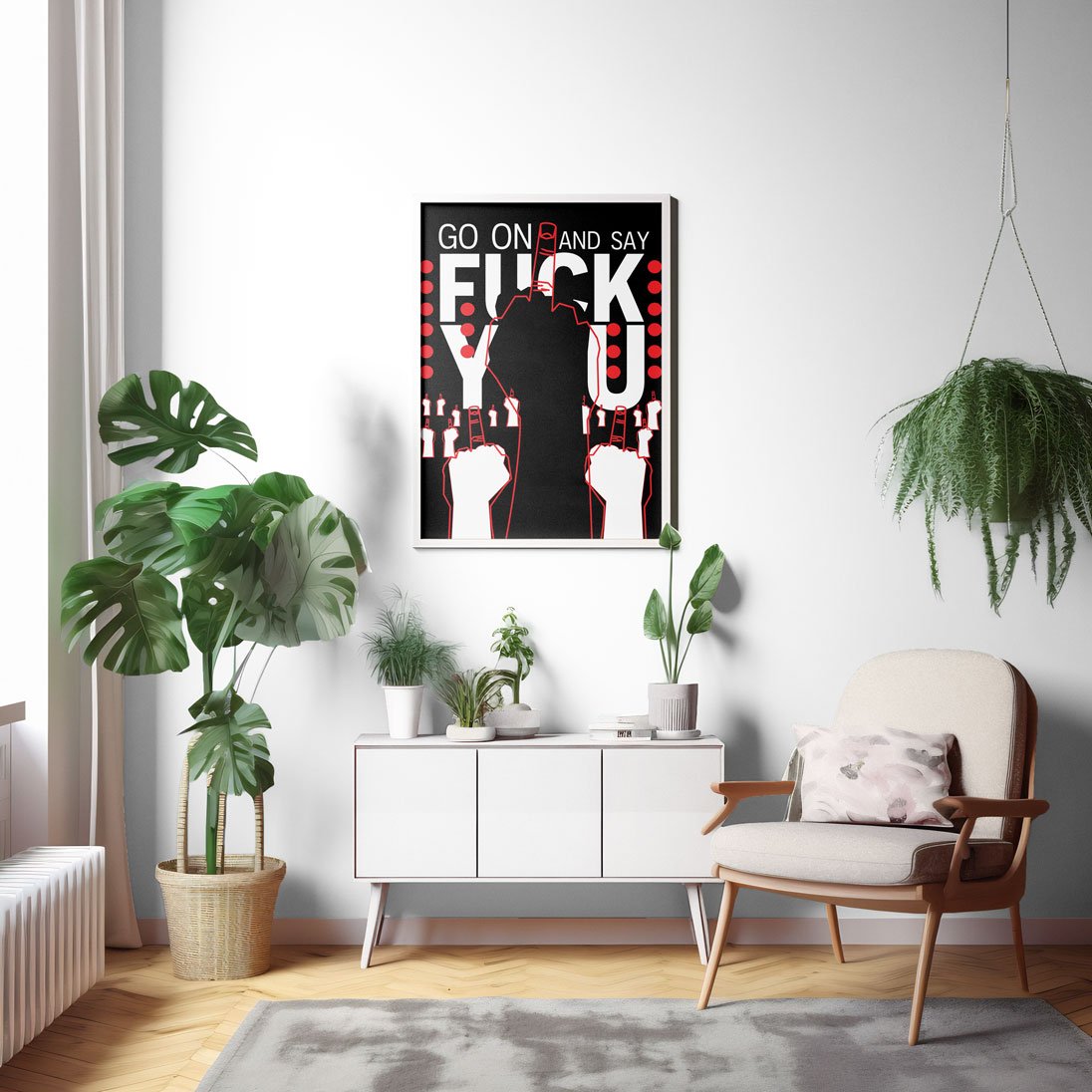 Rebellious Middle Finger Quote Artwork