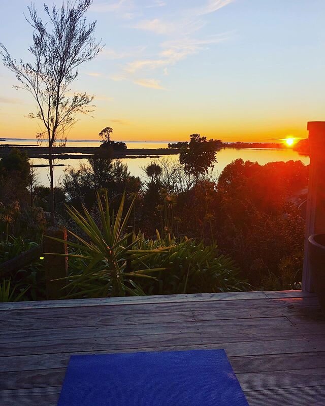 Sunrise yoga 7.45am #magic #blessed #grateful #lovethisplace #goldenbaynz #paradise #yoga