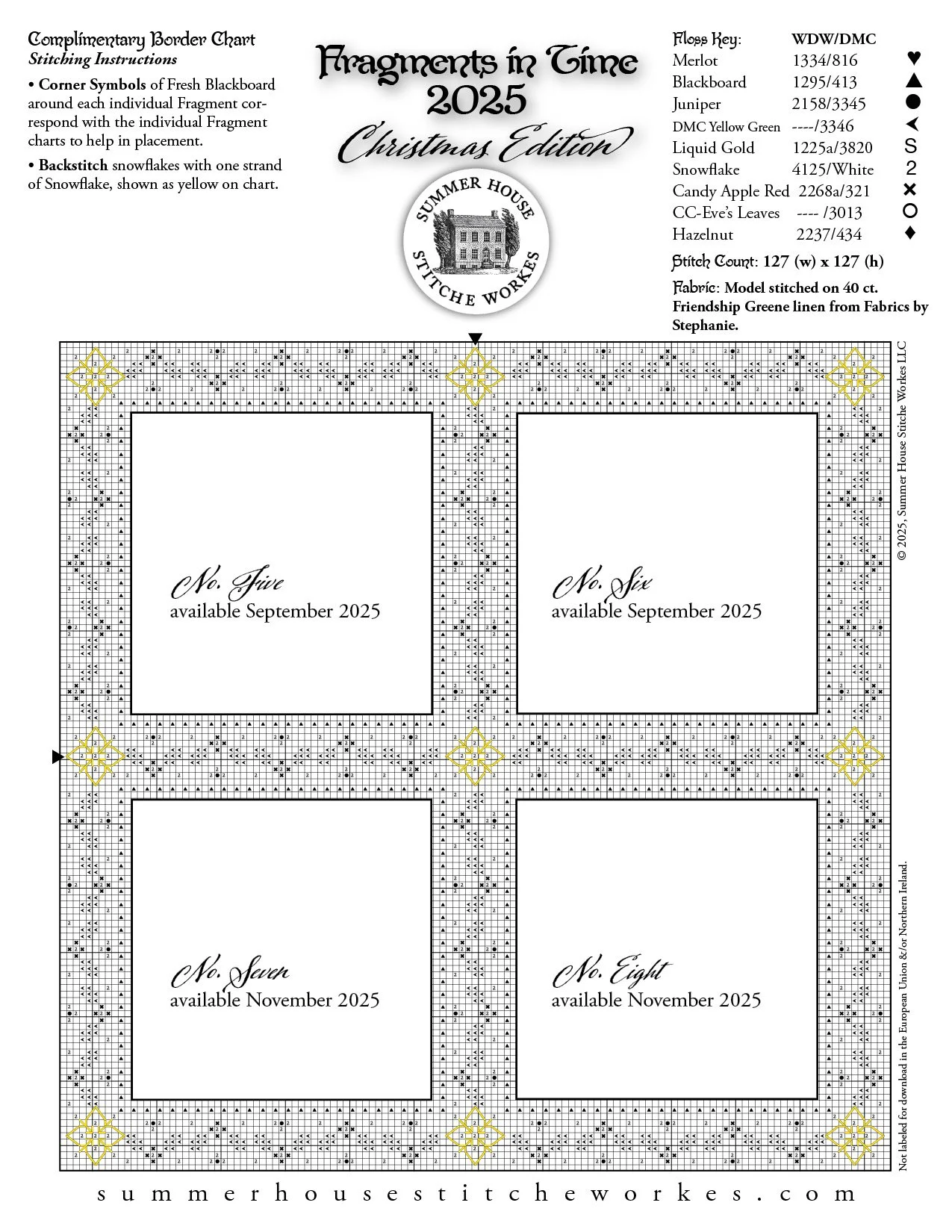 Complimentary Border Chart - Fragments 2025 - Christmas
