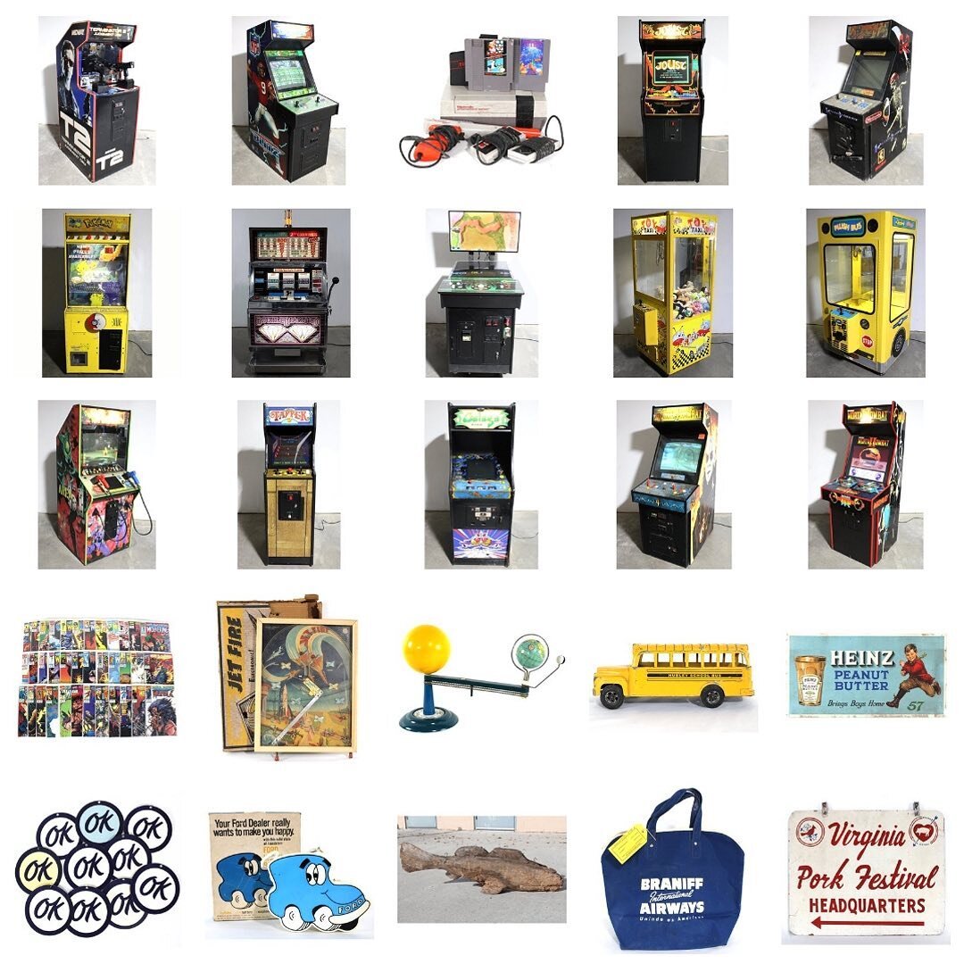 400+ lots in tonight&rsquo;s auction! What are you bidding on?! 
.
#arcade #gameroom #pinball #vintageadvertisingsigns #midcenturymodern #onlineauctions #frederickmd #jaybirdauctions