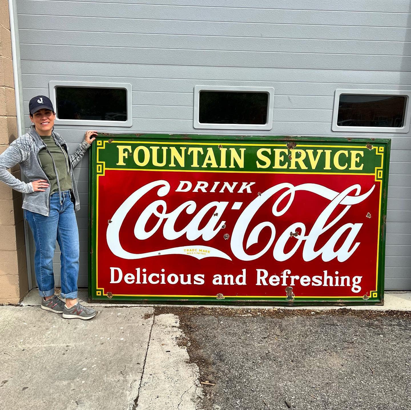 Lot 016 - 8Ft Coca Cola Porcelain Fountain Service Sign. Definitely a favorite of ours this auction! 
.
#advertisingsigns #porcelainsigns #cocacolacollectors #onlineauctions #jaybirdauctions