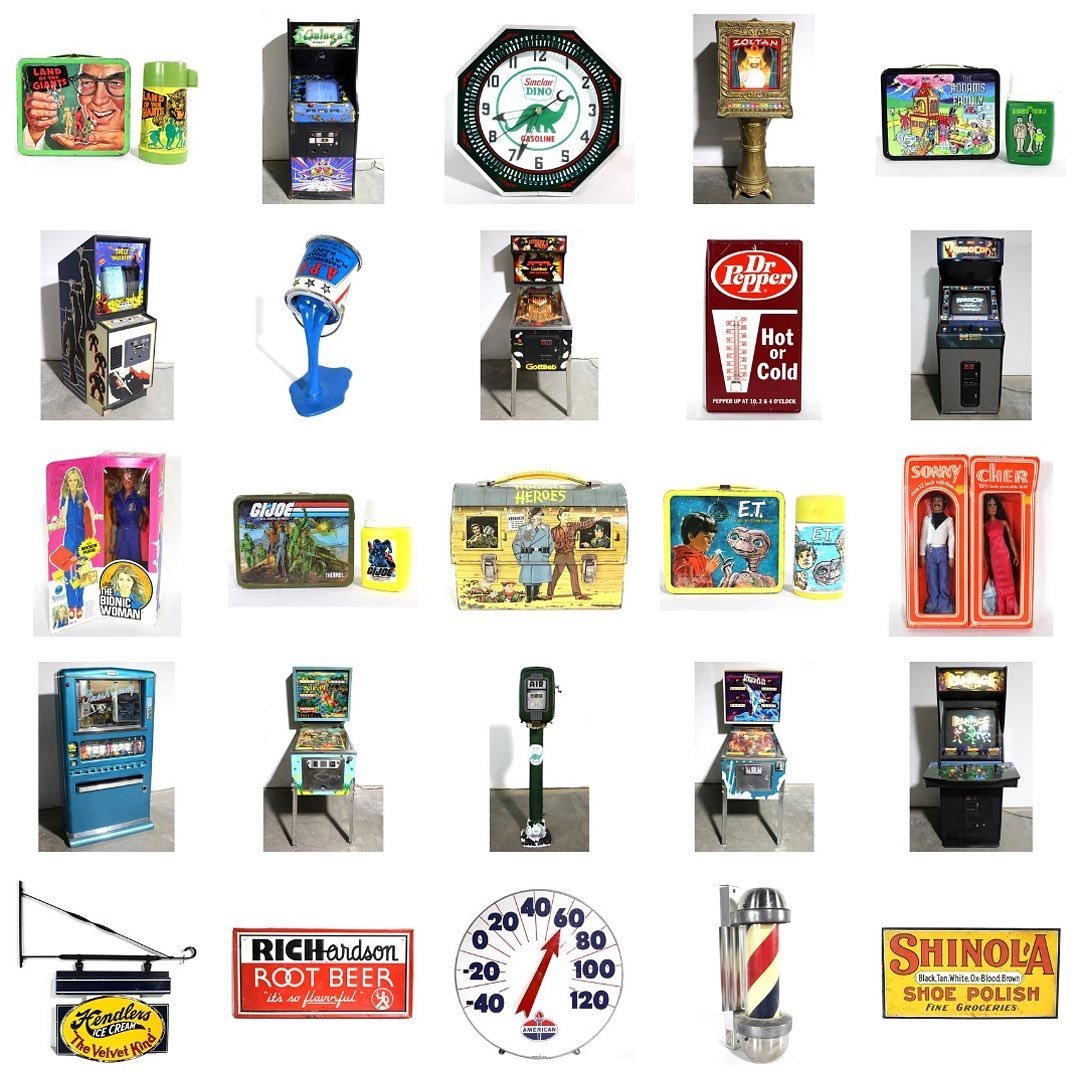 Vintage Advertising - Arcades - Pinballs - And More!  Live, online bidding kicks off at 6pm ET this Thursday, April 25th! Link in bio to register and bid 💥
.
#vintageadvertisingsigns #arcadegame #pinballmachines #vintagelunchboxcollection #coinop #o