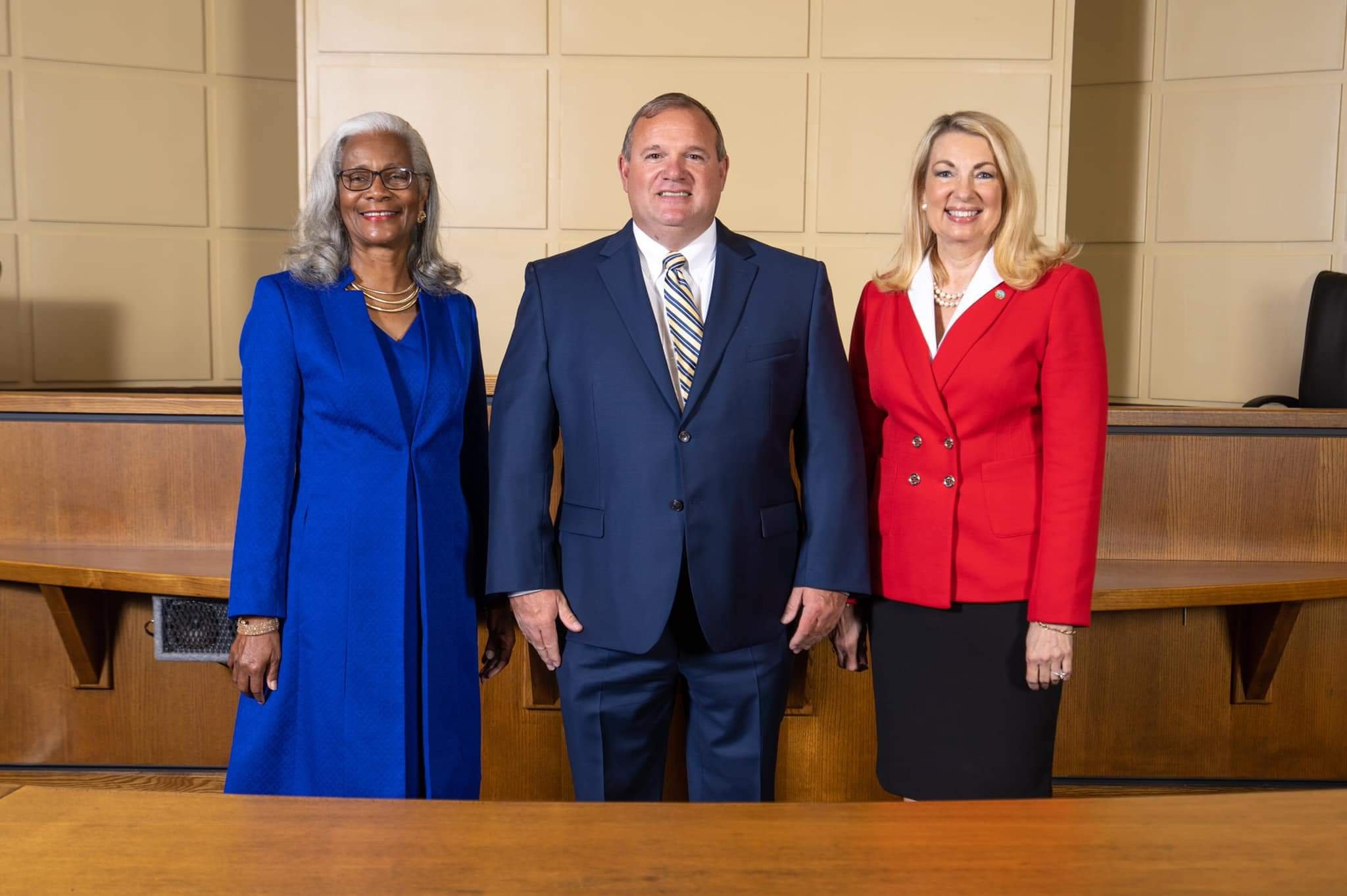Mobile County Commissioners Merceria Ludgood, Randall Dueitt, and Connie Hudson