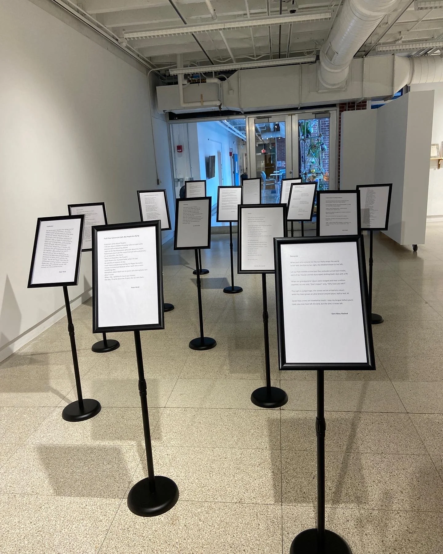 My poems are in Text Me When You Get Home, an art exhibit of Palestinian text-based artists and creators!