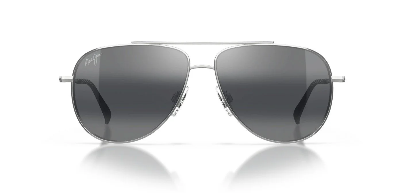 Maui Jim Hau'oli XS MJ0589S in 001 Shiny Silver with Black Neutral Grey