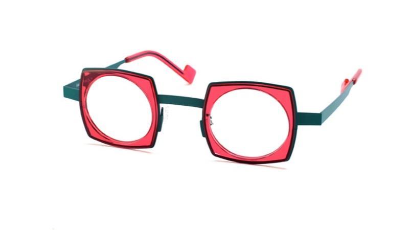 XIT Eyewear Combi C205 in 006 Green Metal and Translucent Pink Acetate
