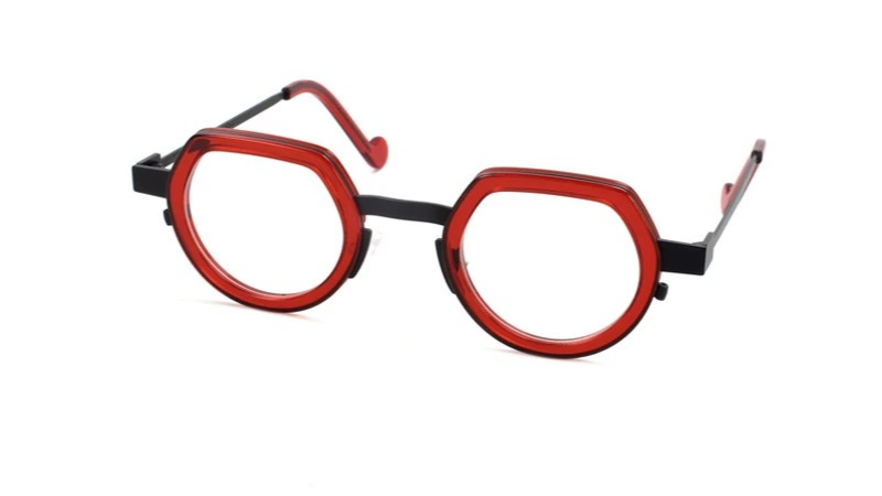 XIT Eyewear Como C301 in 003 Black Metal and Red Translucent Acetate