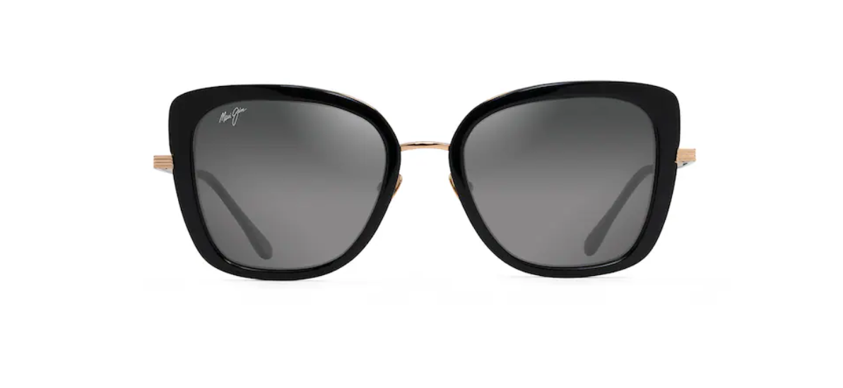Maui Jim Violet Lake MJ0843S in 001 Black with Gold - Neutral Grey